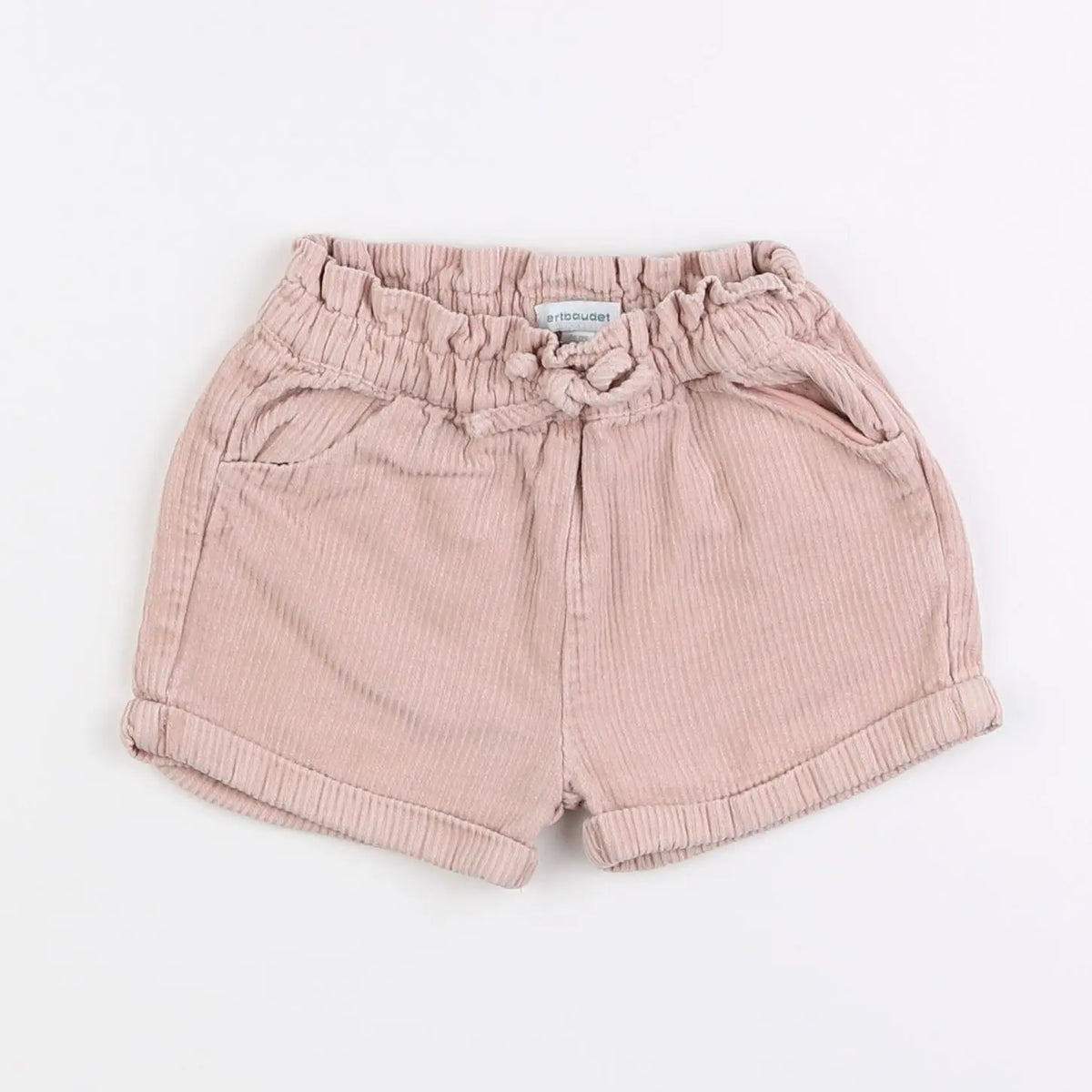 Vertbaudet - short blanc, rose - 12 mois