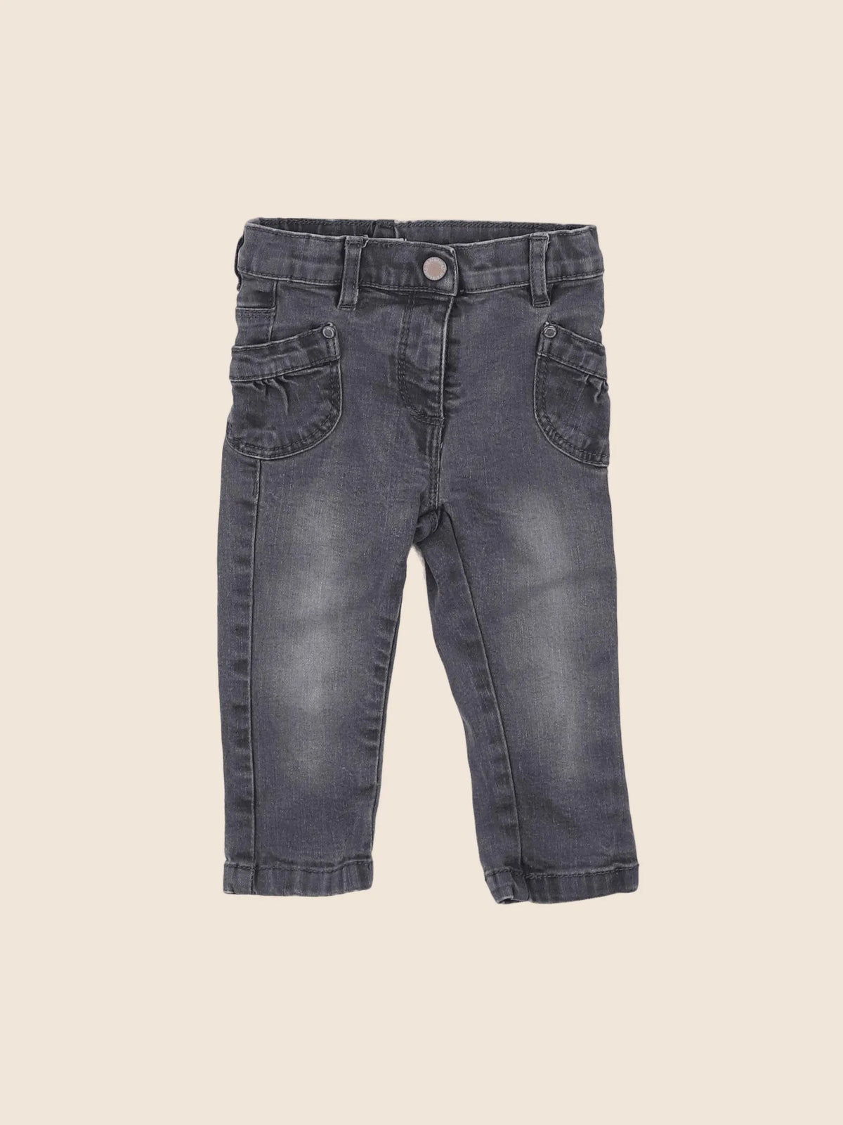 Vertbaudet - jean gris - 12 mois