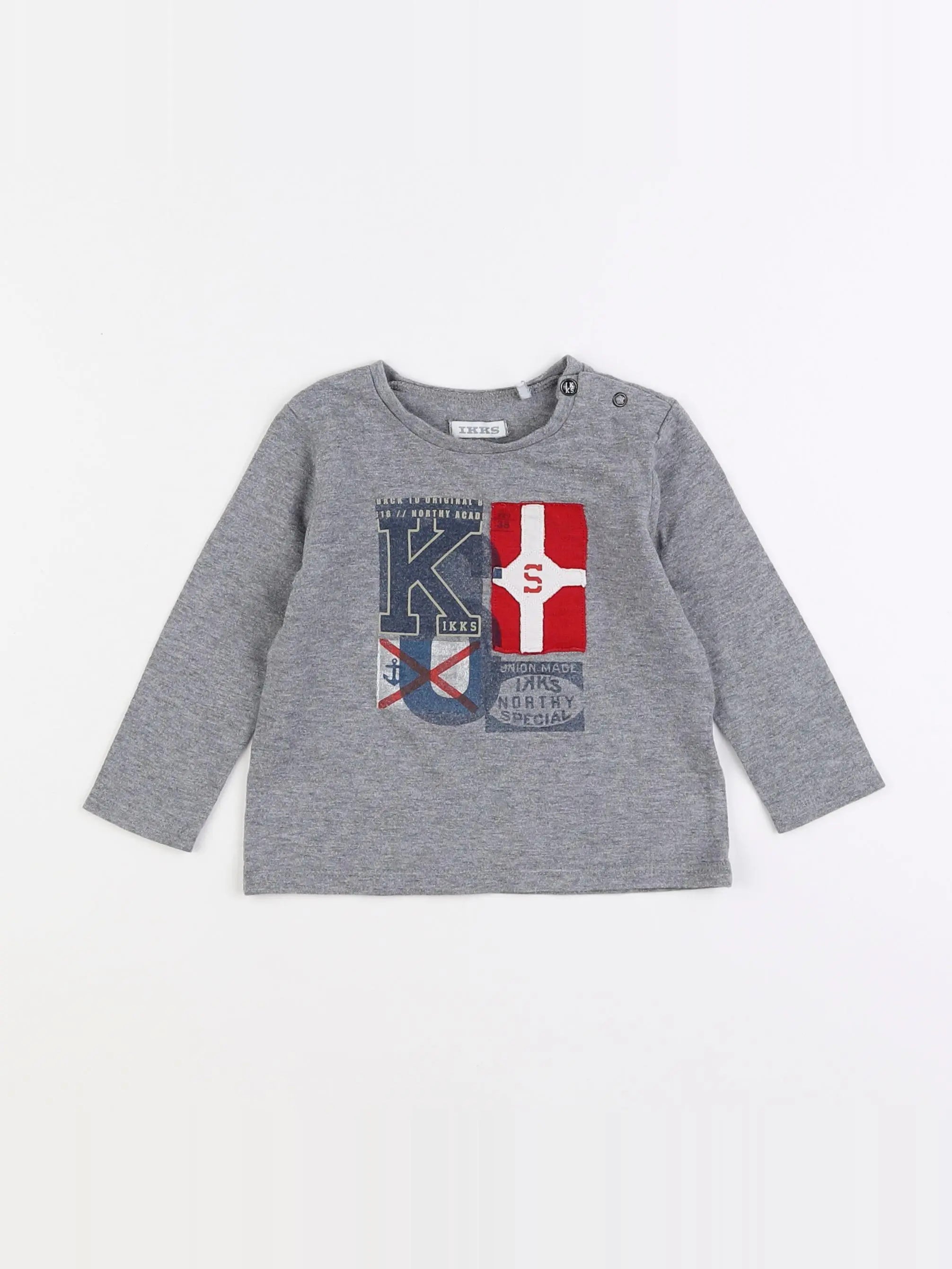 IKKS - tee-shirt gris - 12 mois