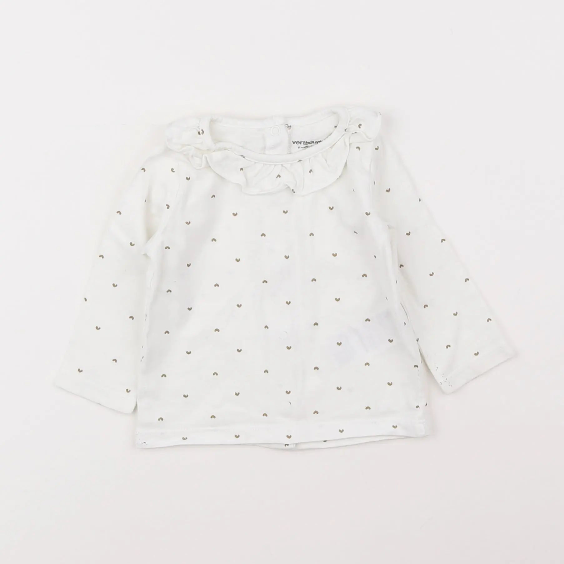 Vertbaudet - tee-shirt blanc - 6 mois