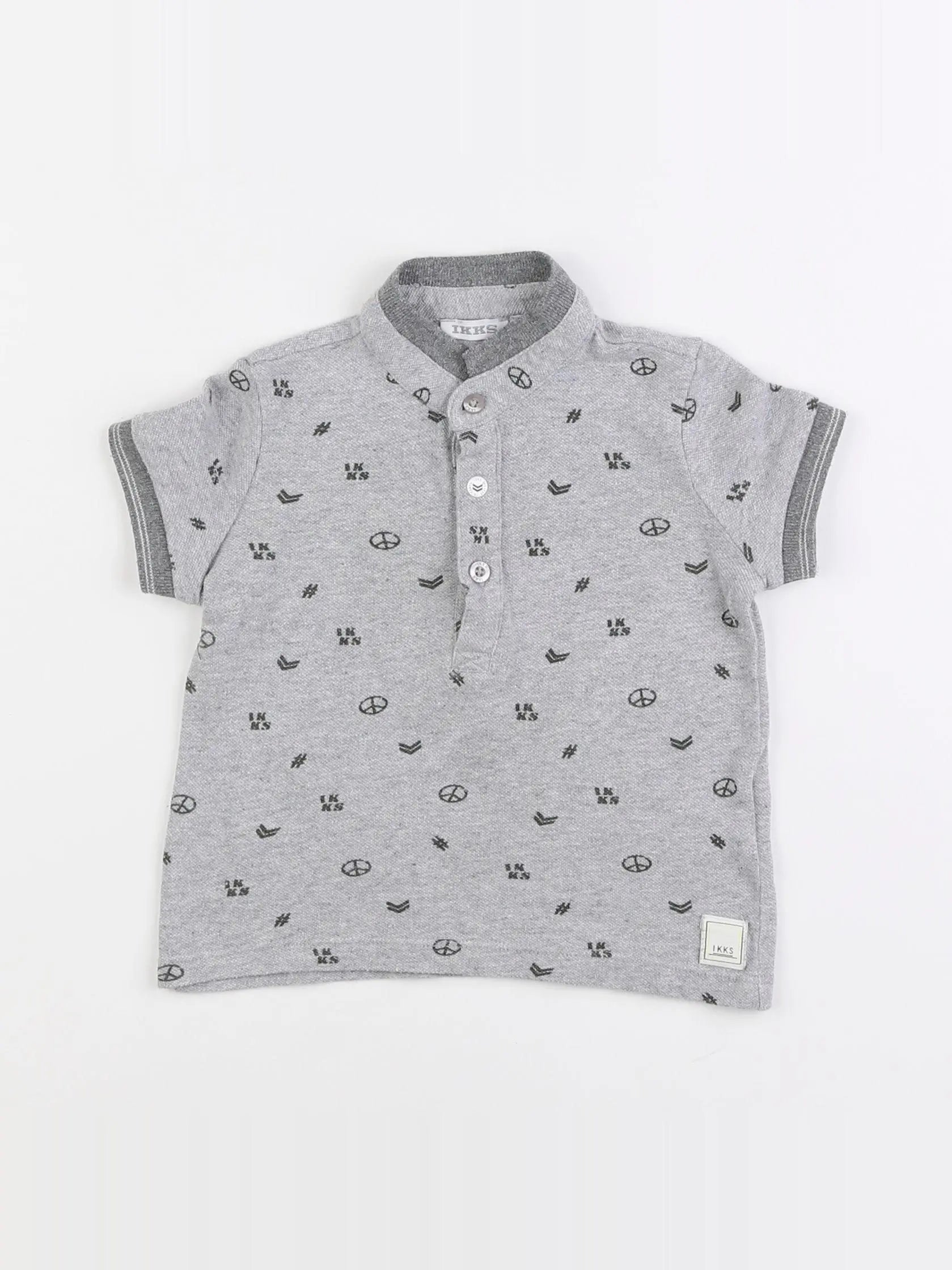 IKKS - polo gris - 12 mois