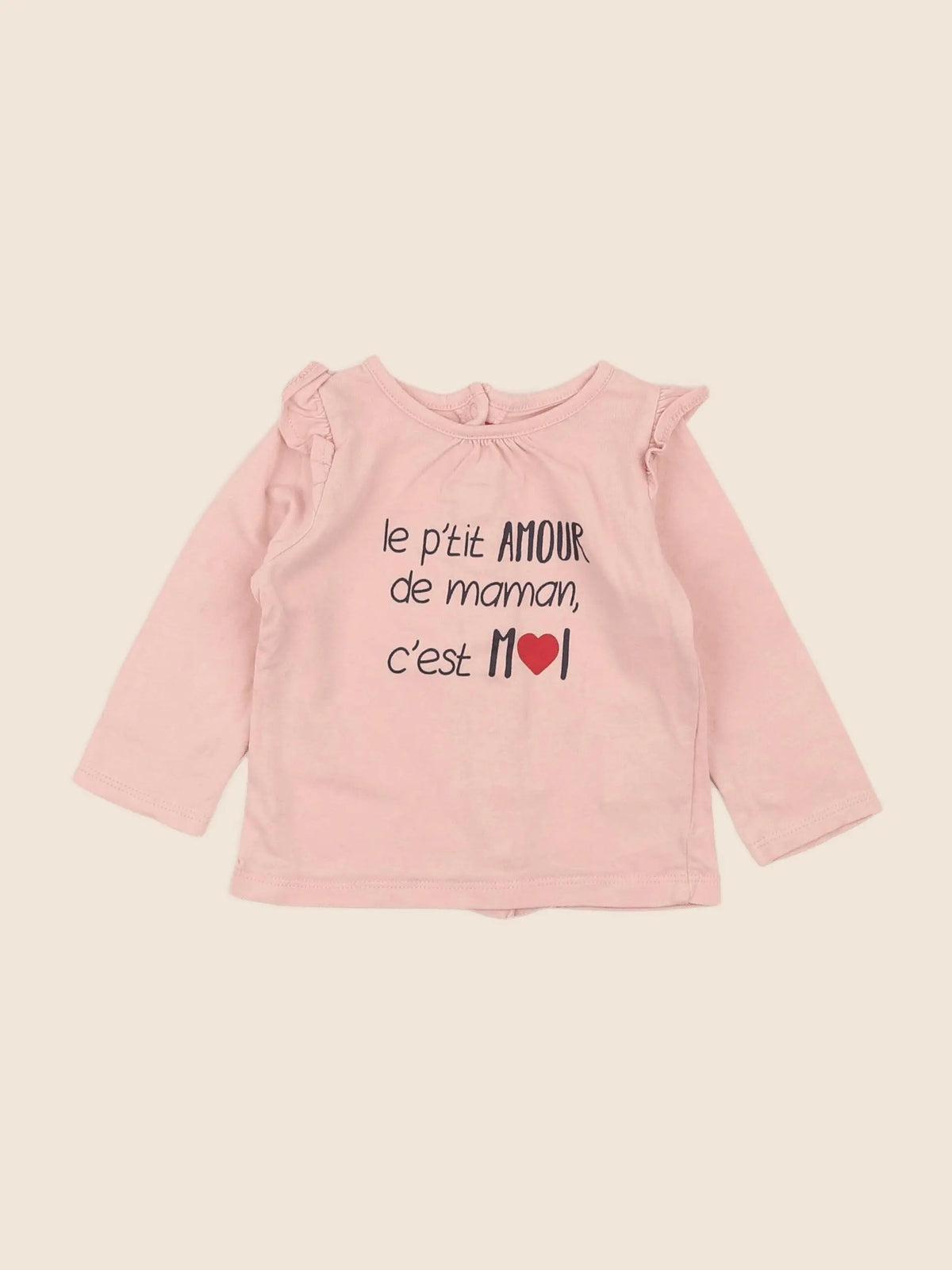 Vertbaudet - tee-shirt rose - 6 mois