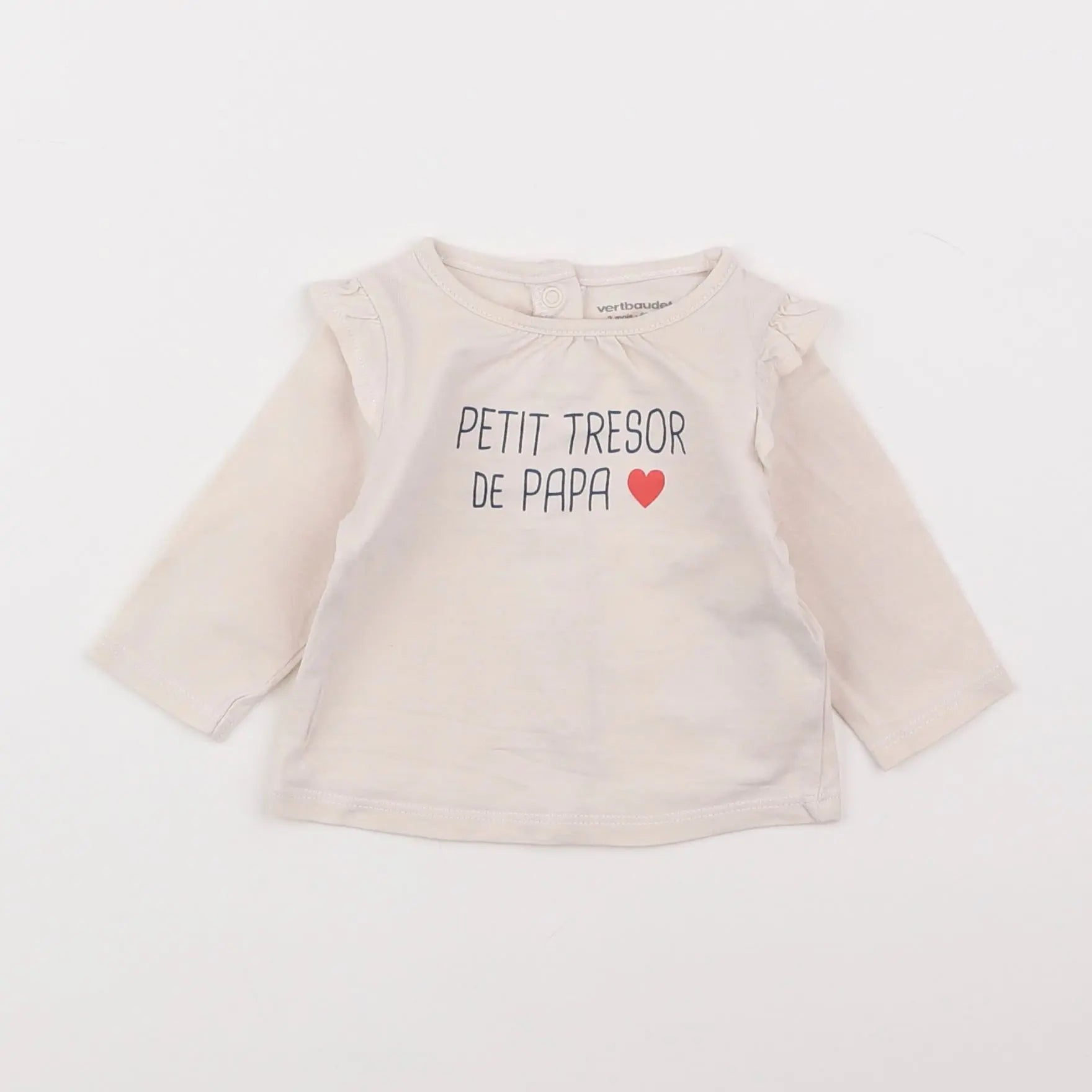 Vertbaudet - tee-shirt blanc - 3 mois