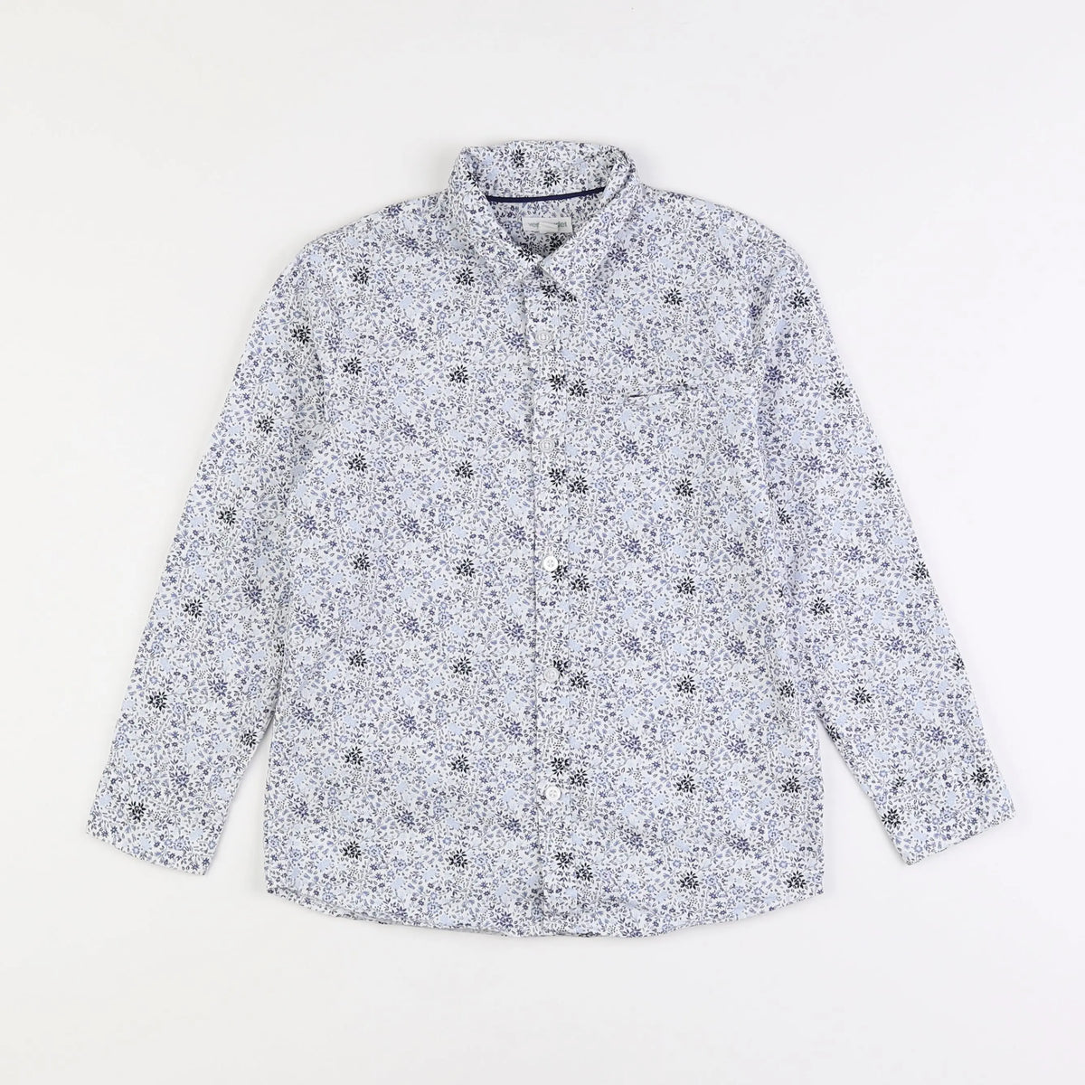 Vertbaudet - chemise blanc, bleu - 8 ans