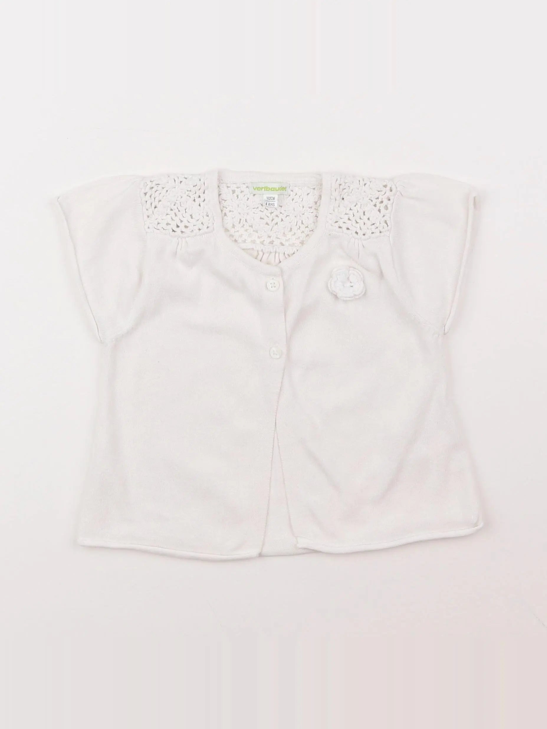 Vertbaudet - gilet blanc - 4 ans