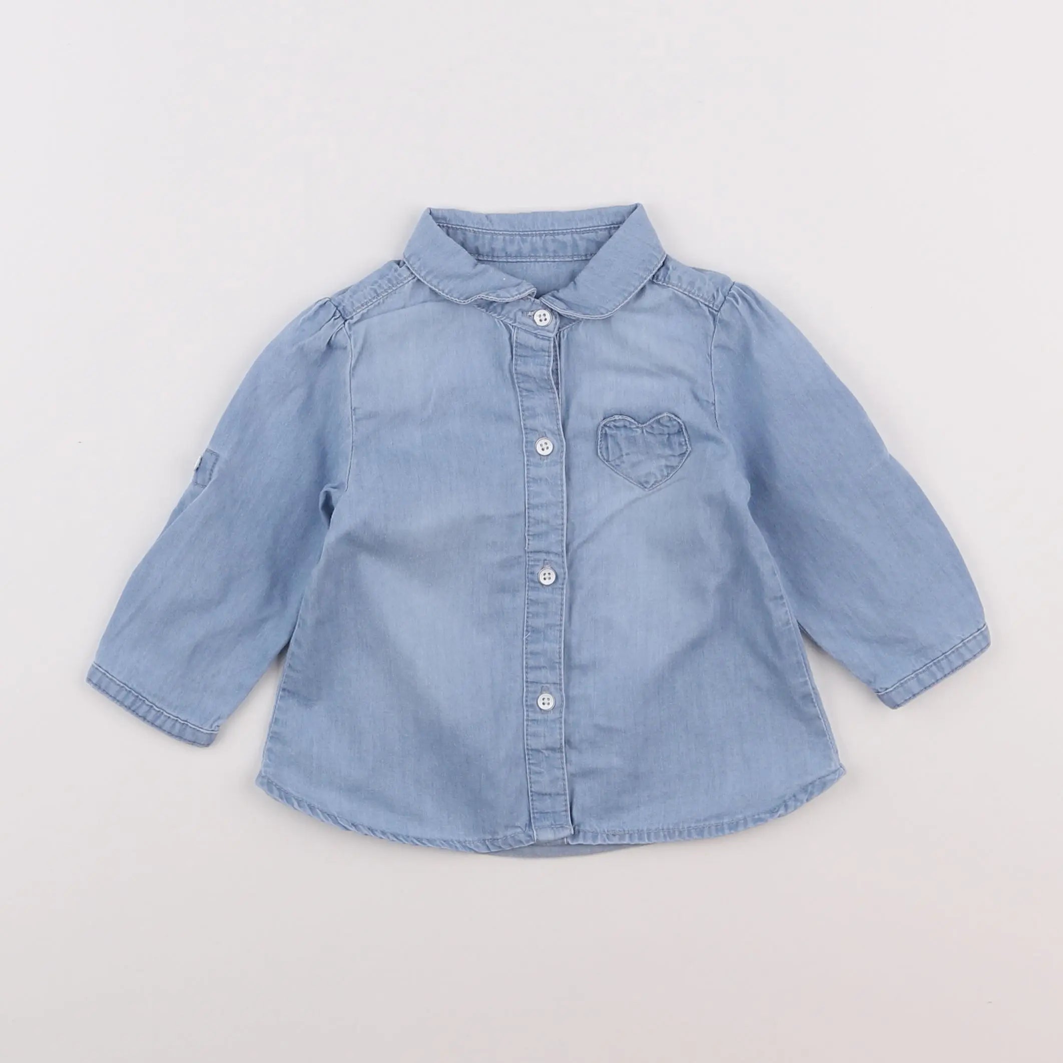 Vertbaudet - chemise bleu - 6 mois