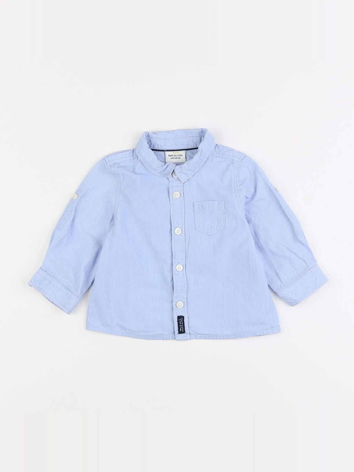 Tape à l'oeil - chemise blanc, bleu - 6 mois