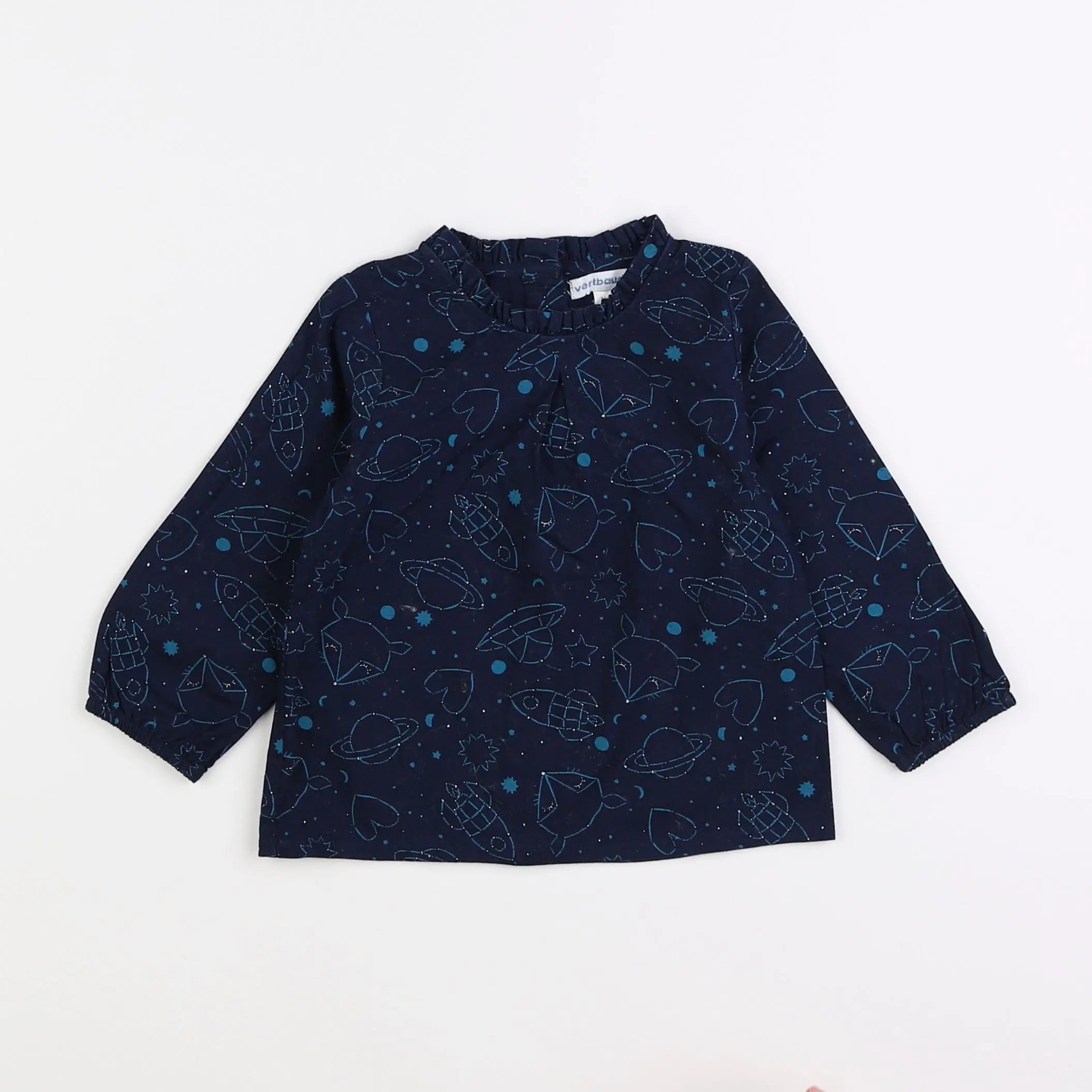 Vertbaudet - blouse bleu - 12 mois