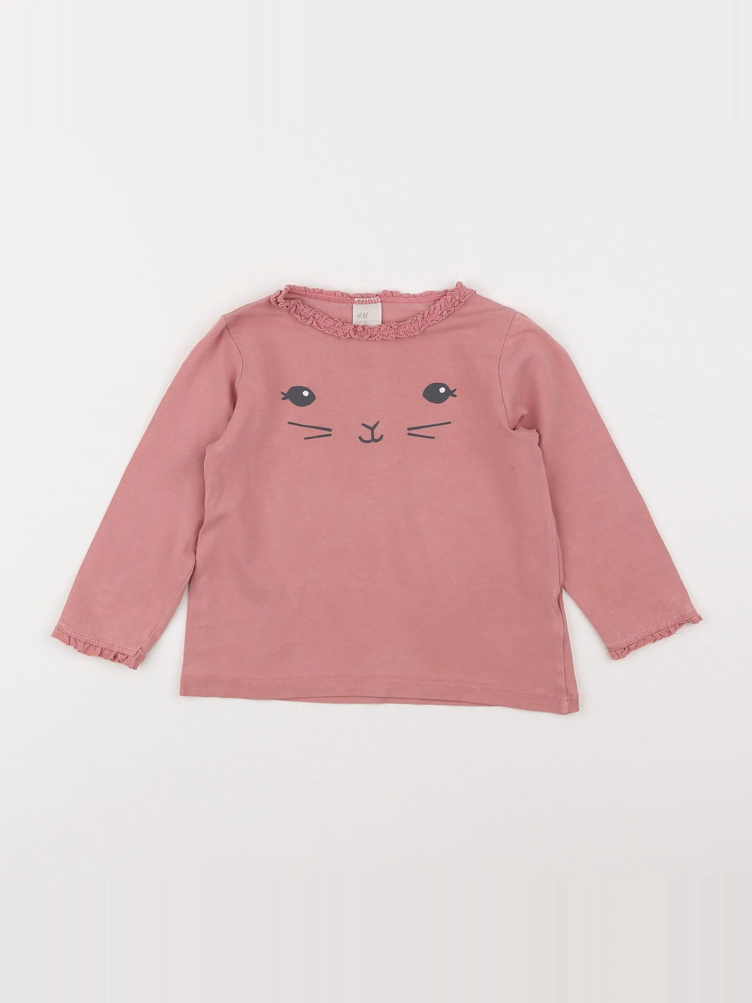 H&M - tee-shirt rose - 12/18 mois
