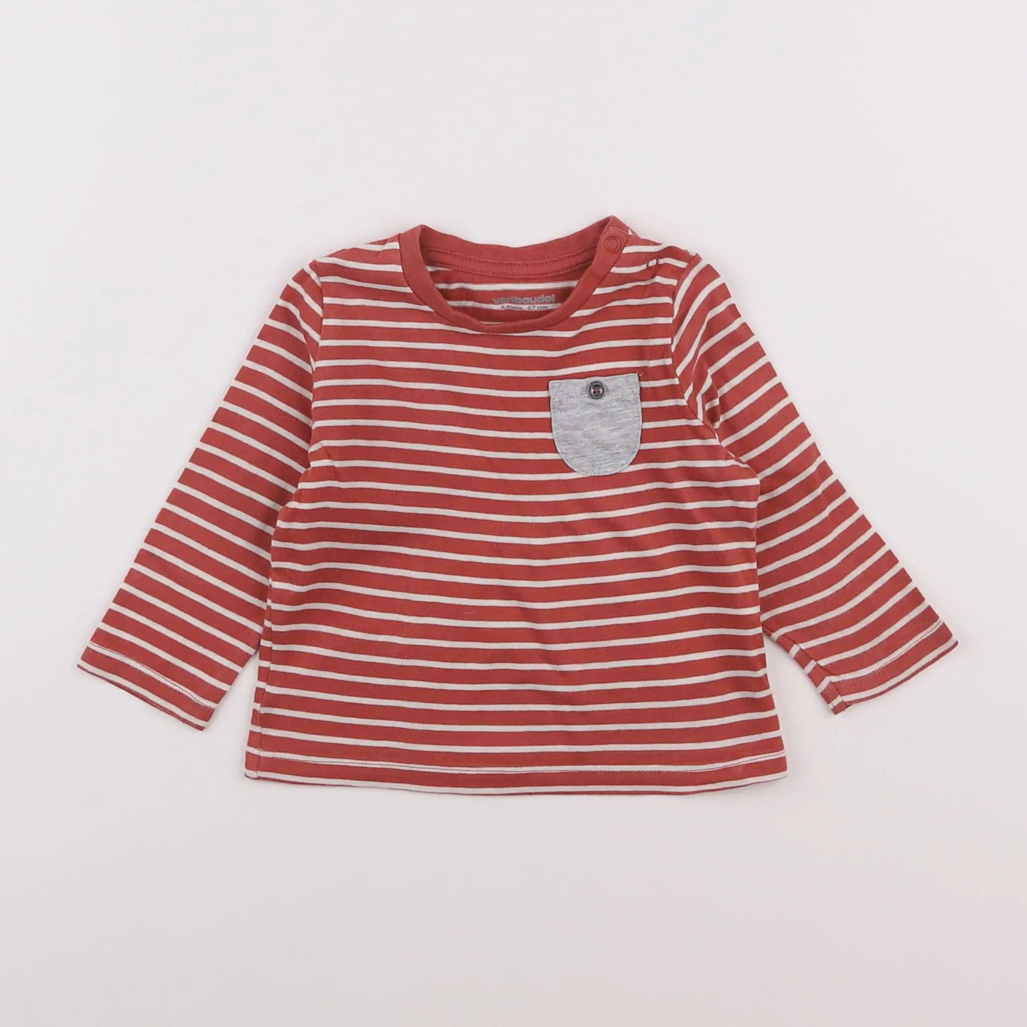 Vertbaudet - tee-shirt rouge - 6 mois