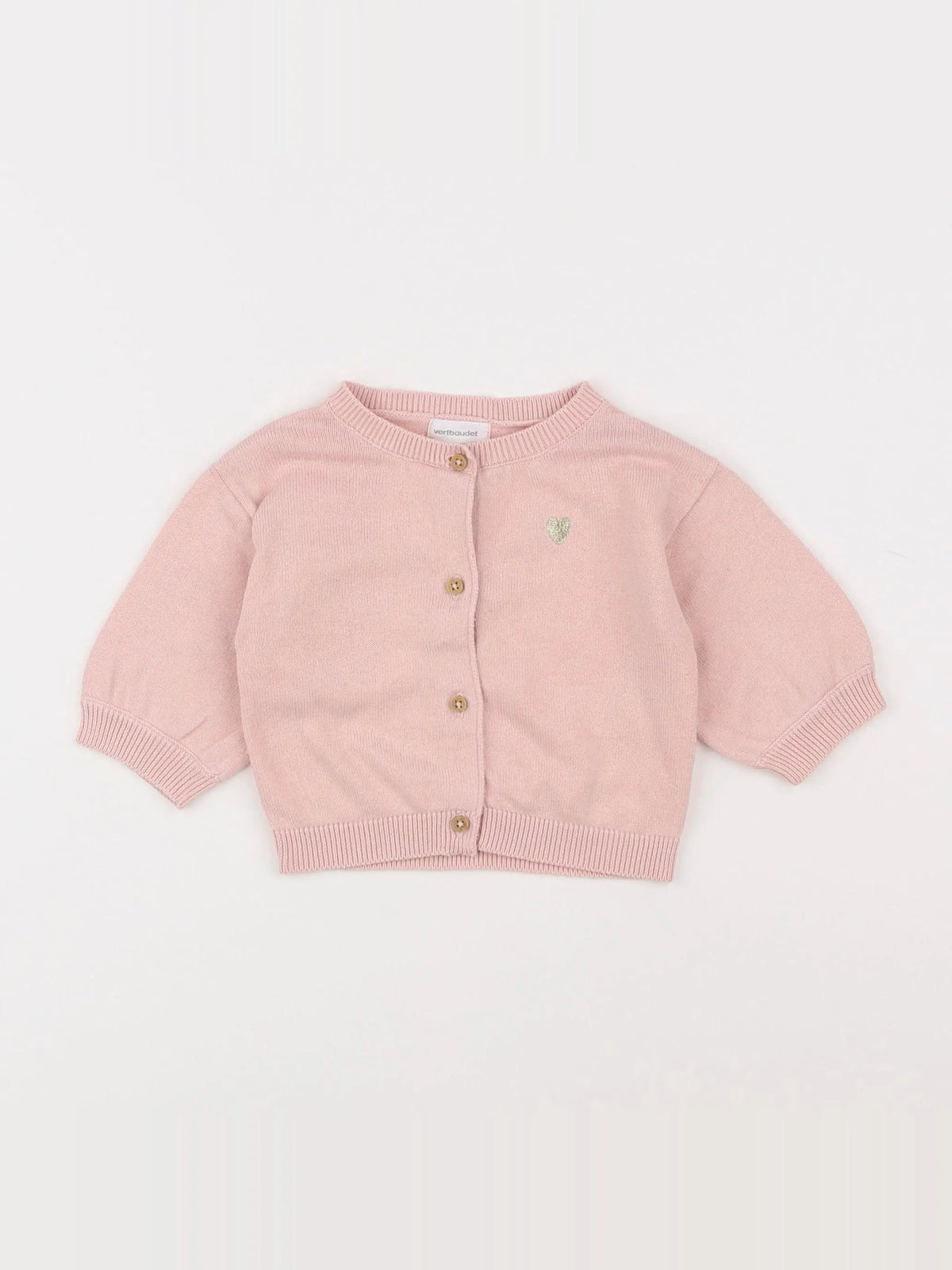 Vertbaudet - gilet rose - 3 mois