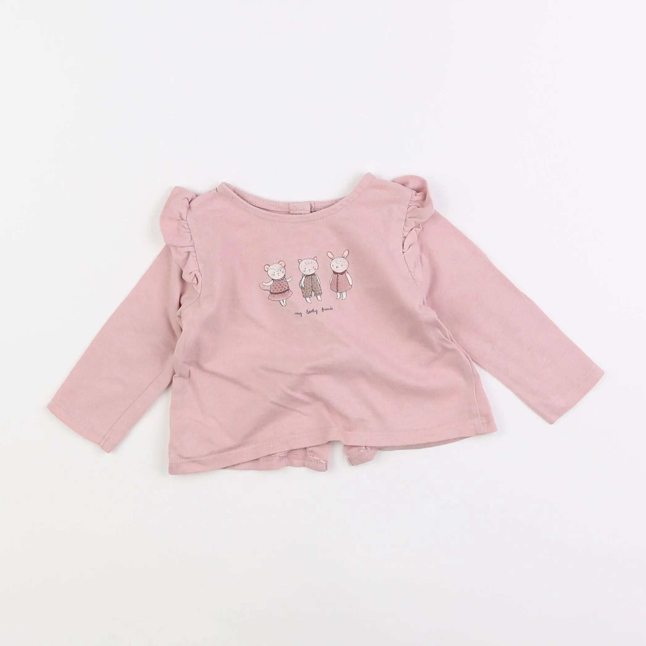 Vertbaudet - tee-shirt rose - 6 mois