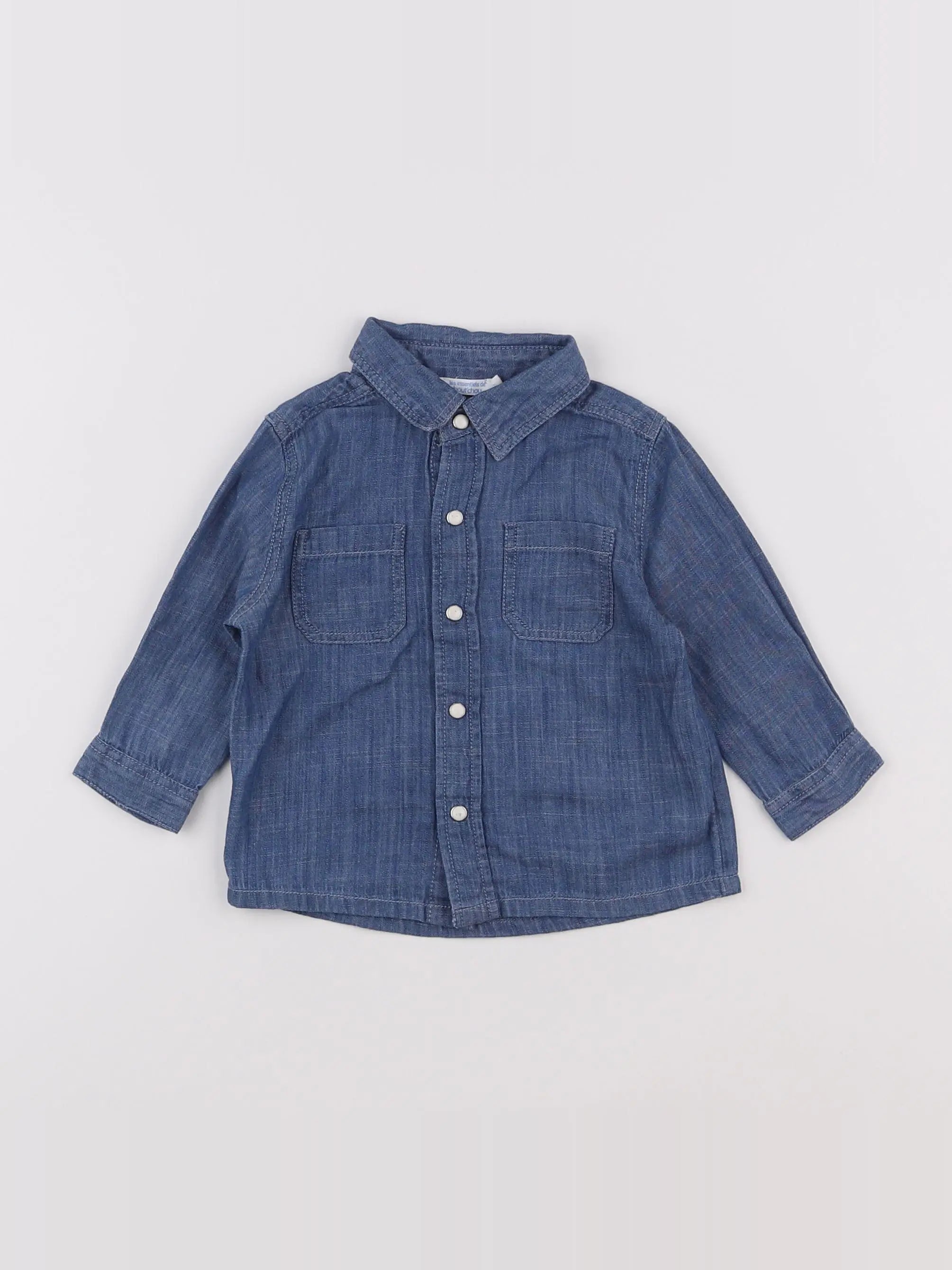 Boutchou - chemise bleu - 6 mois