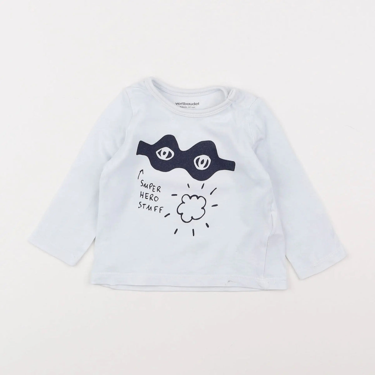 Vertbaudet - tee-shirt blanc - 6 mois