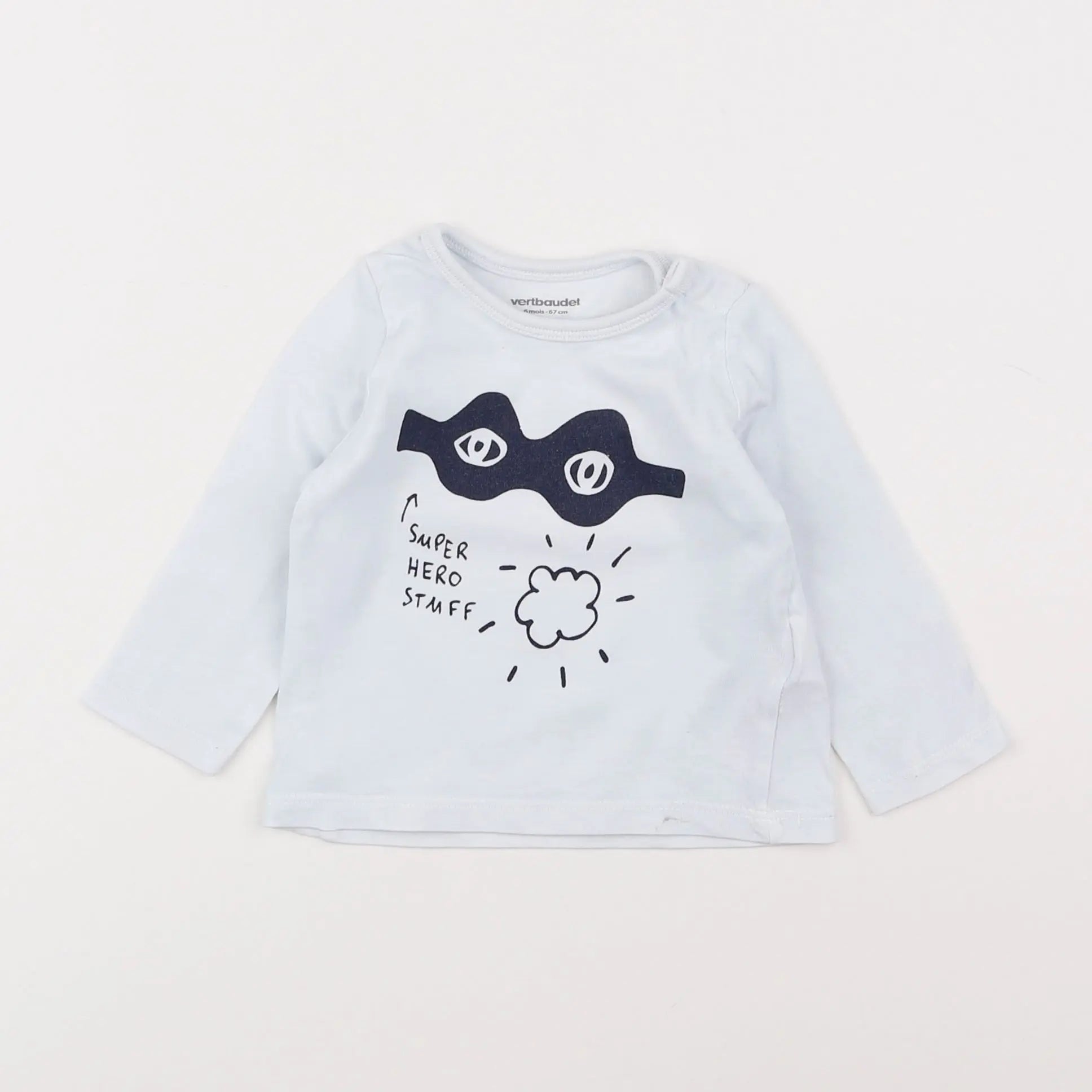 Vertbaudet - tee-shirt blanc - 6 mois