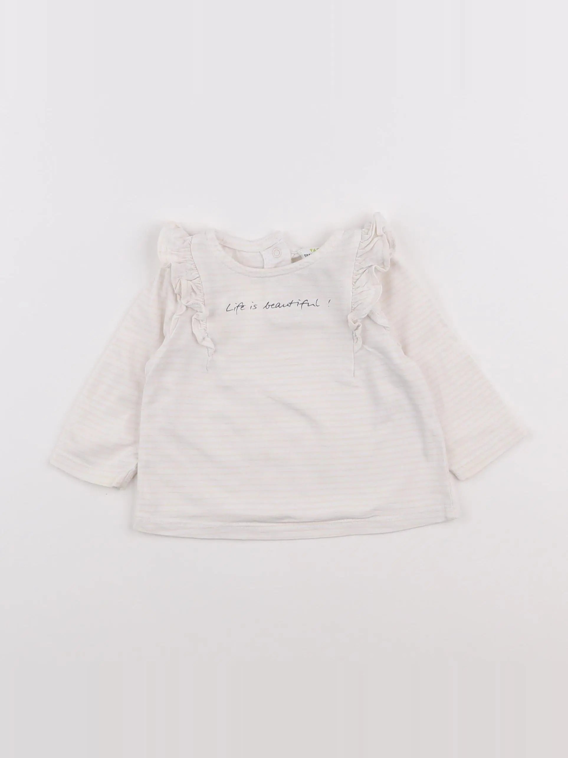 Tape à l'oeil - tee-shirt blanc, rose - 6 mois