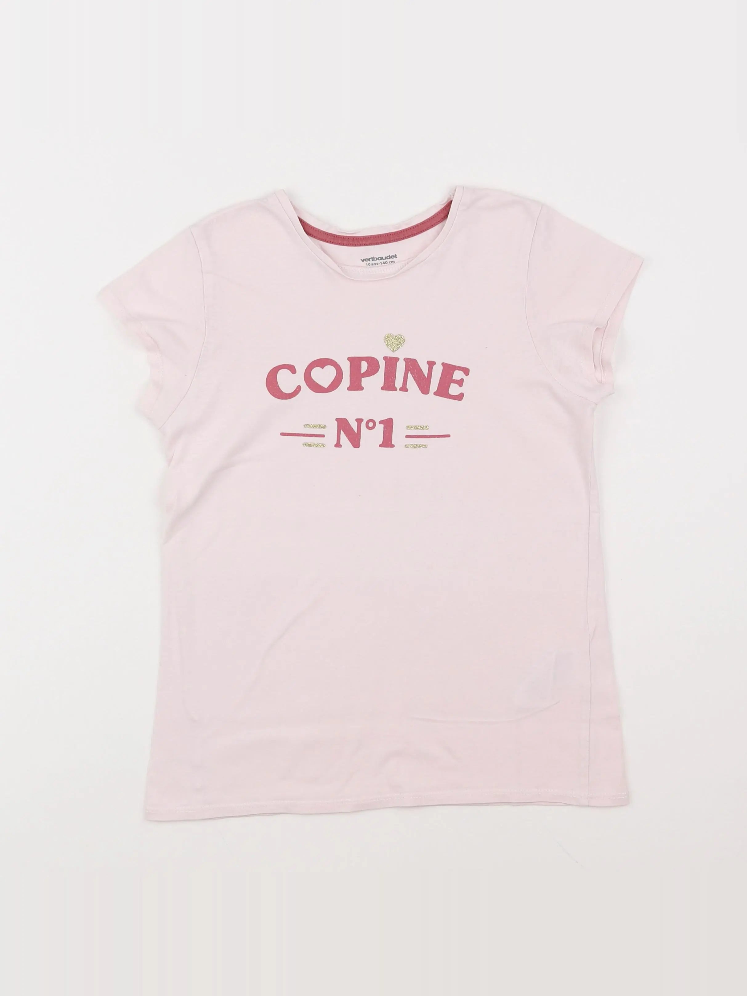 Vertbaudet - tee-shirt rose - 10 ans