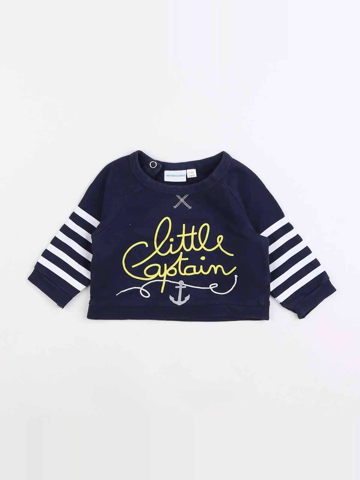Vertbaudet - sweat bleu - 9 mois