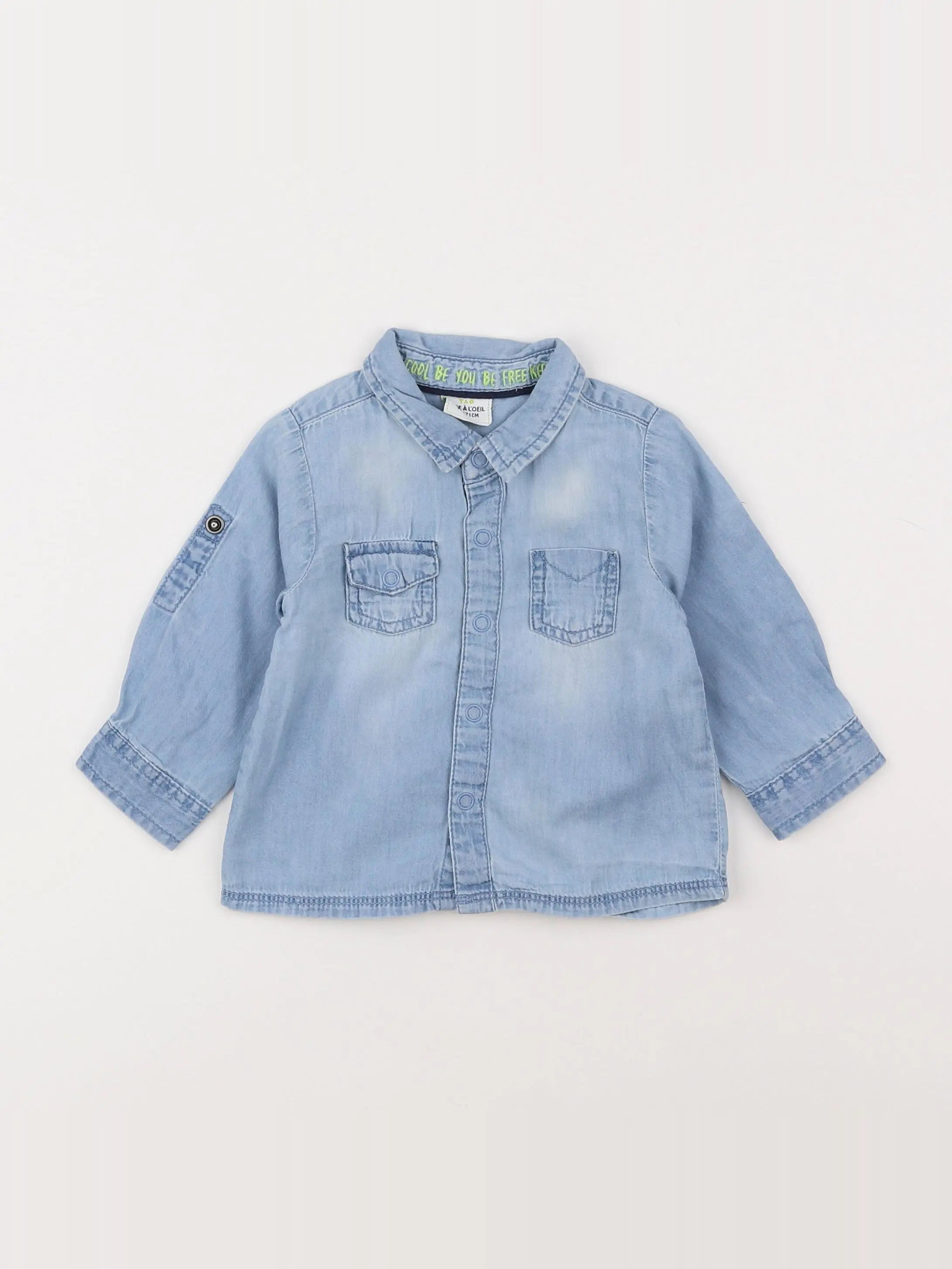 Tape à l'oeil - chemise bleu - 9 mois