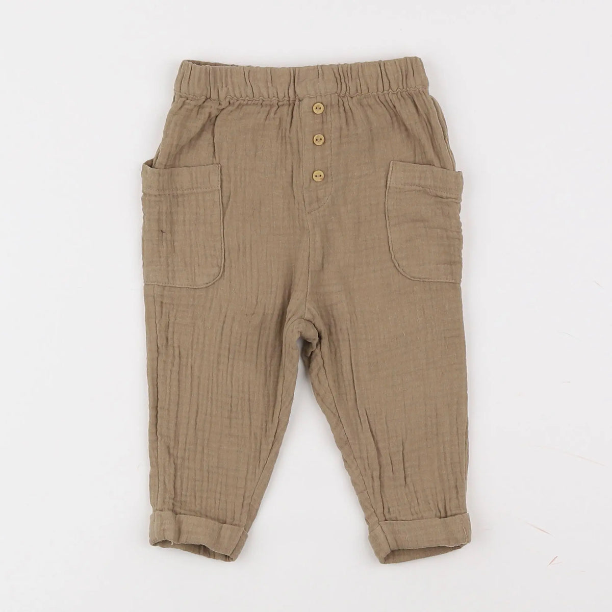 Vertbaudet - pantalon marron - 12 mois