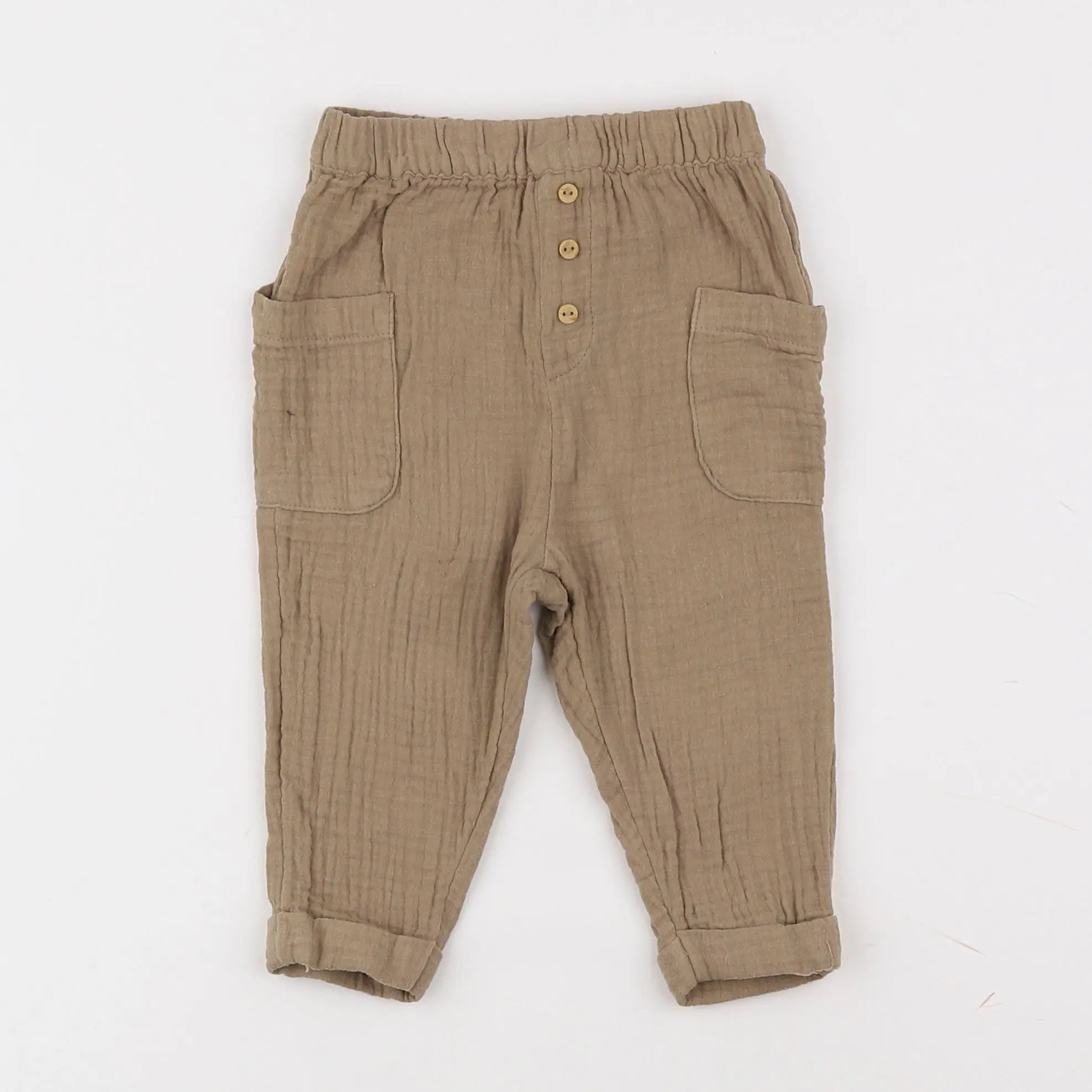 Vertbaudet - pantalon marron - 12 mois