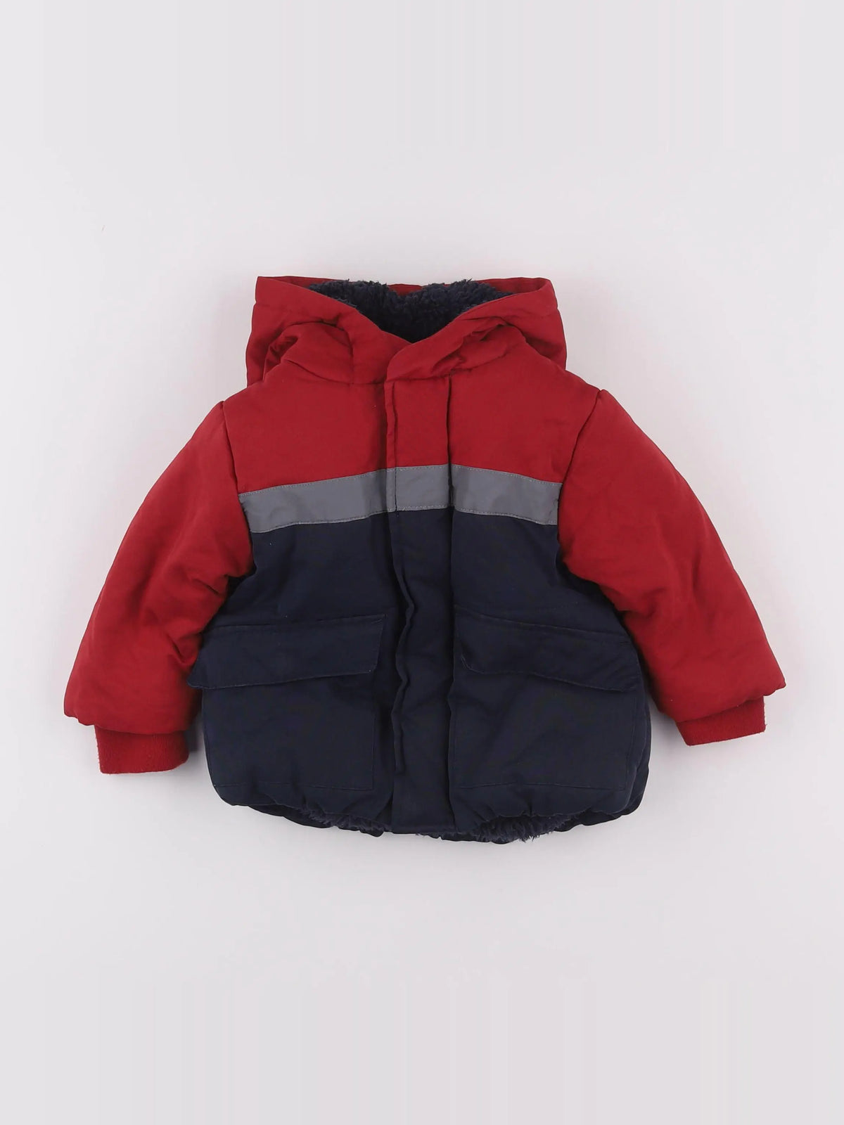 Vertbaudet - doudoune rouge, bleu - 12 mois