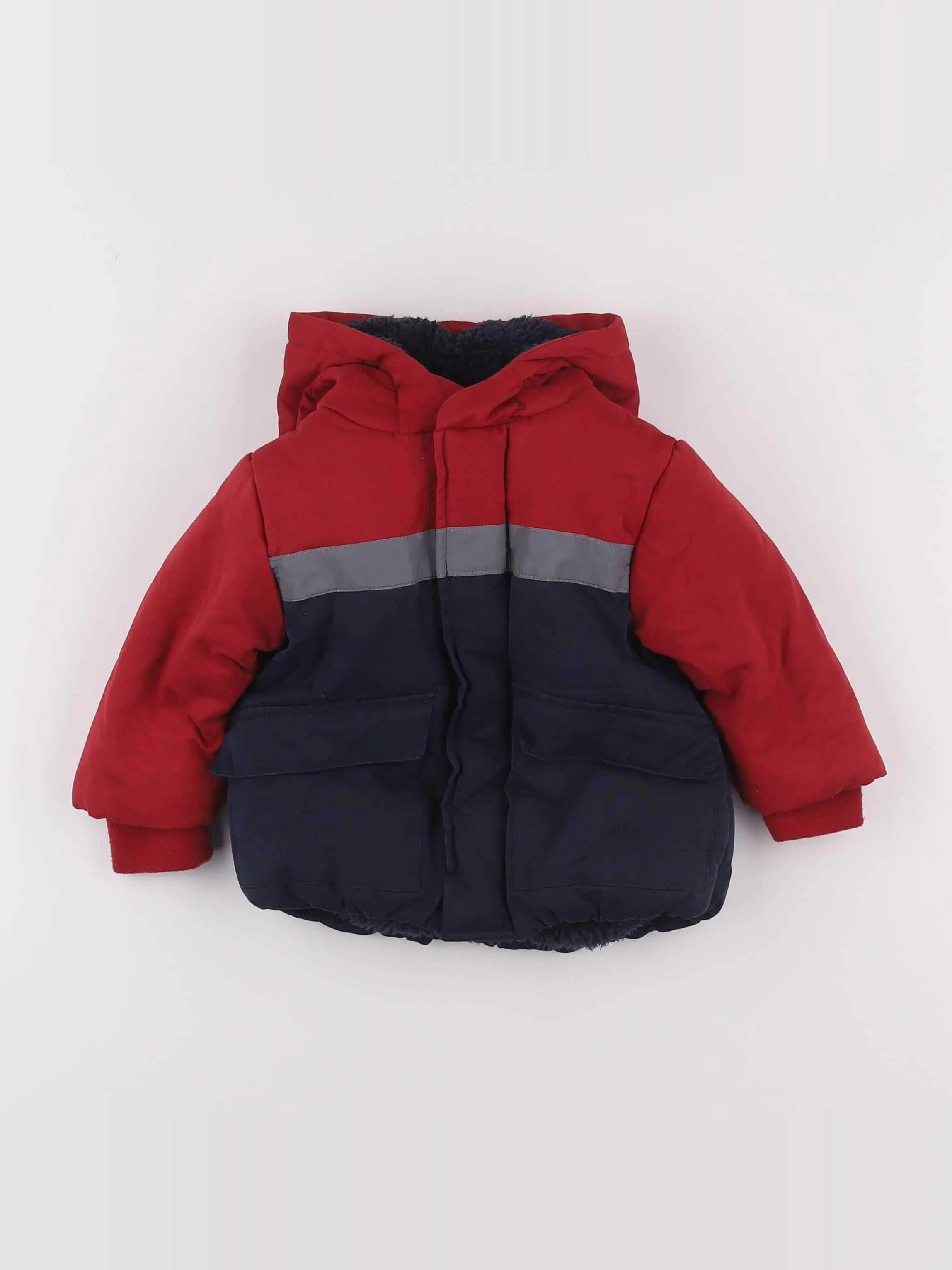 Vertbaudet - doudoune rouge, bleu - 12 mois