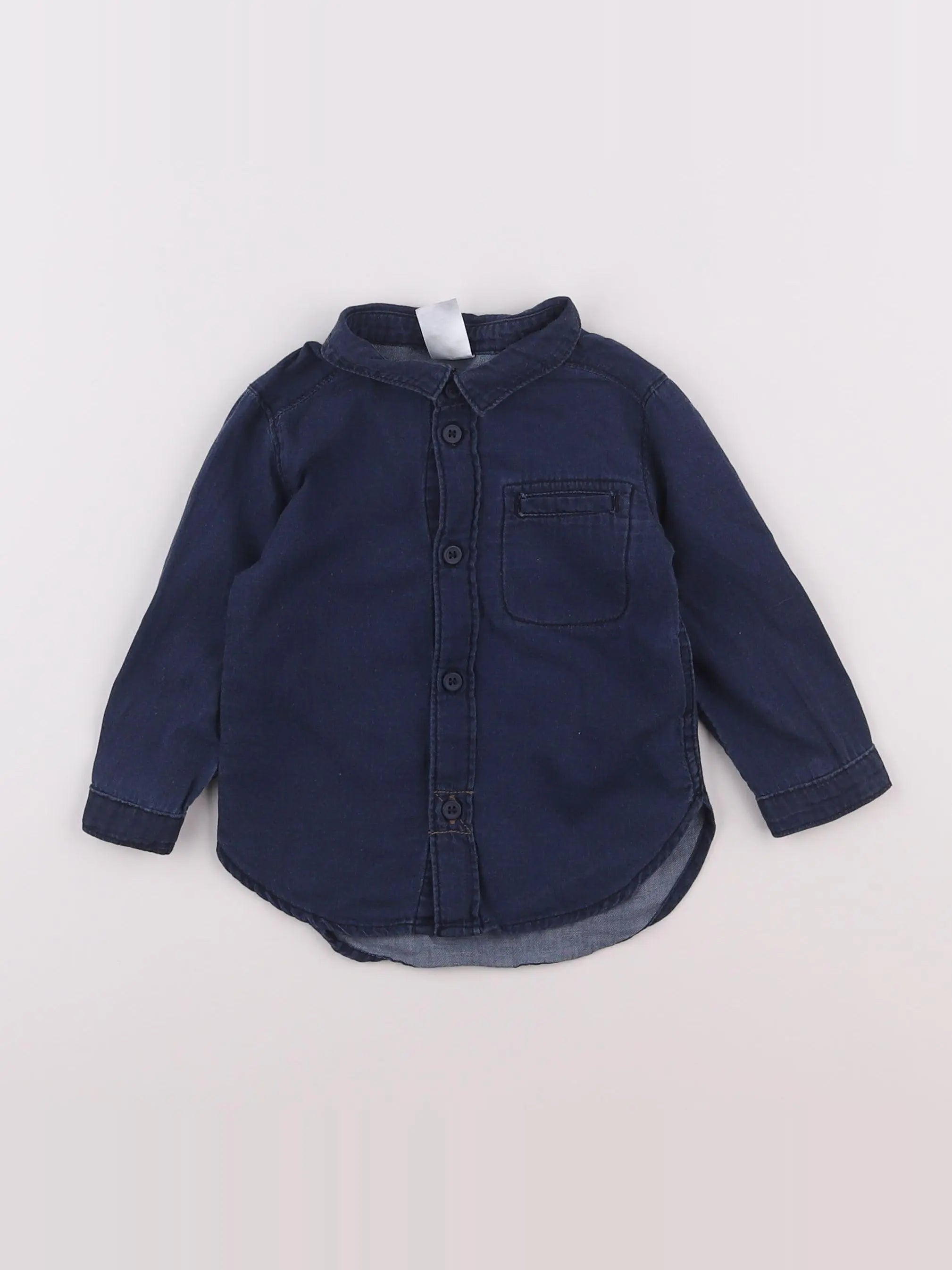 H&M - chemise bleu - 6/9 mois