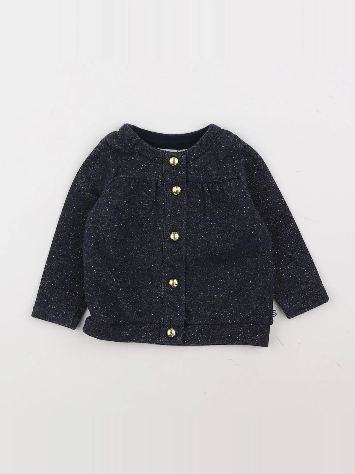Petit Bateau - sweat bleu, or - 12 mois