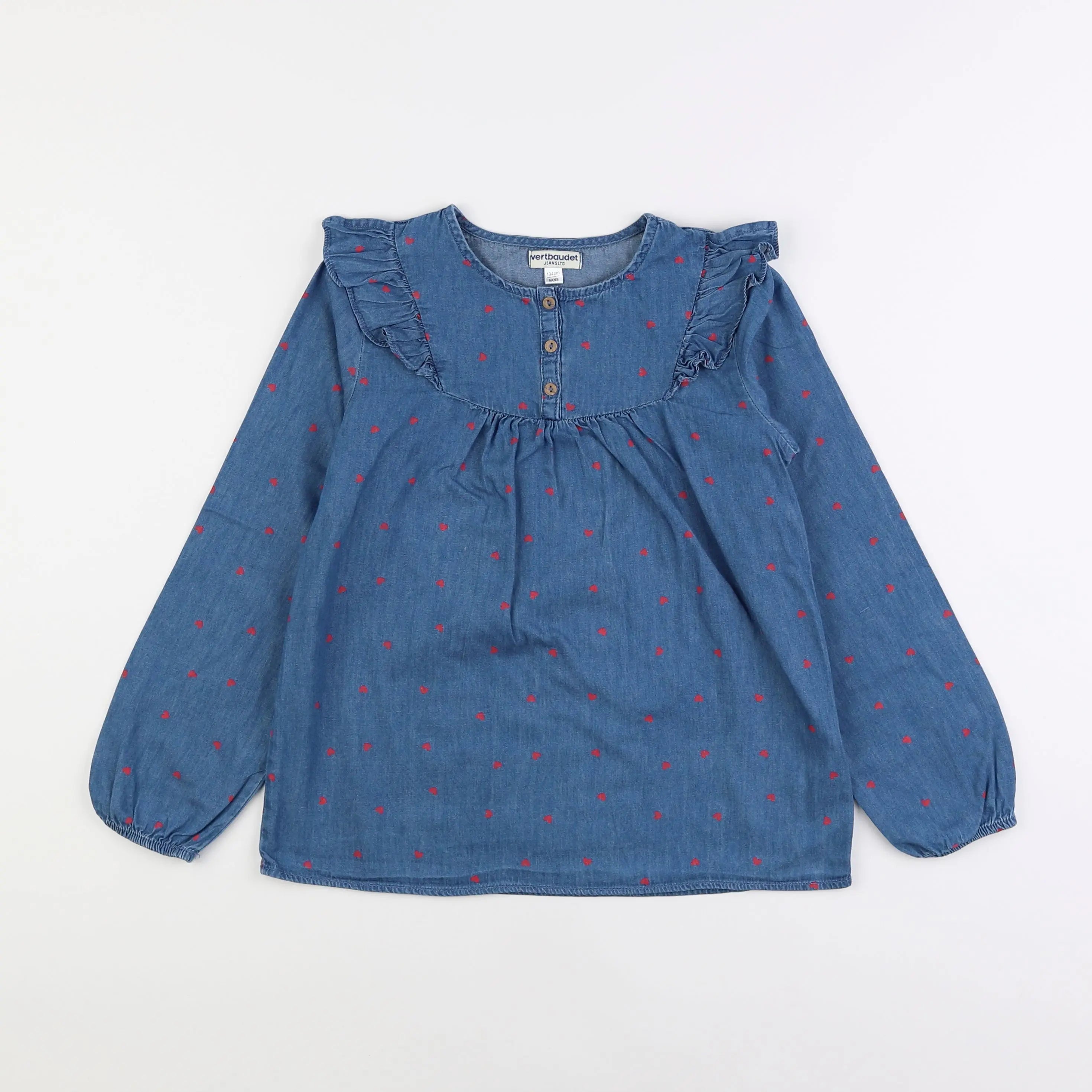 Vertbaudet - blouse bleu - 9 ans
