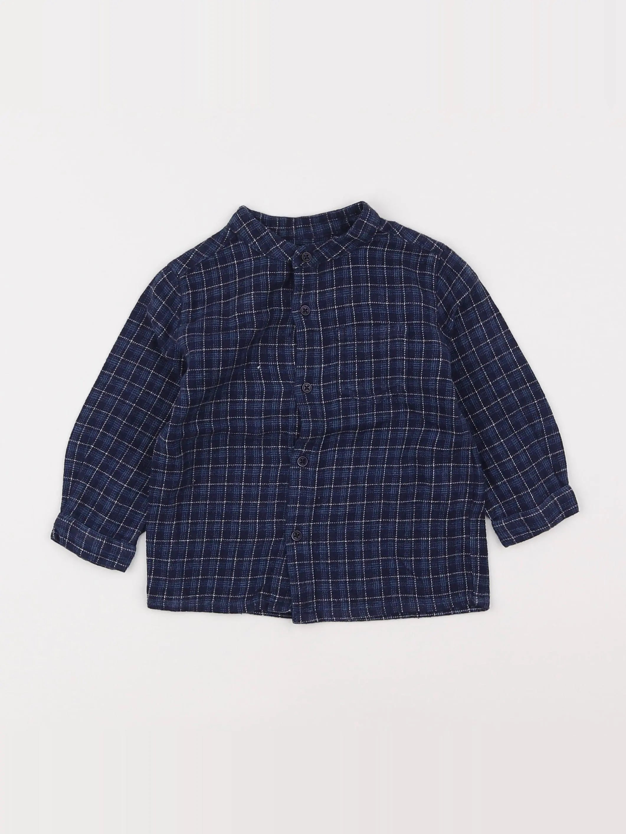 Boutchou - chemise bleu - 12 mois