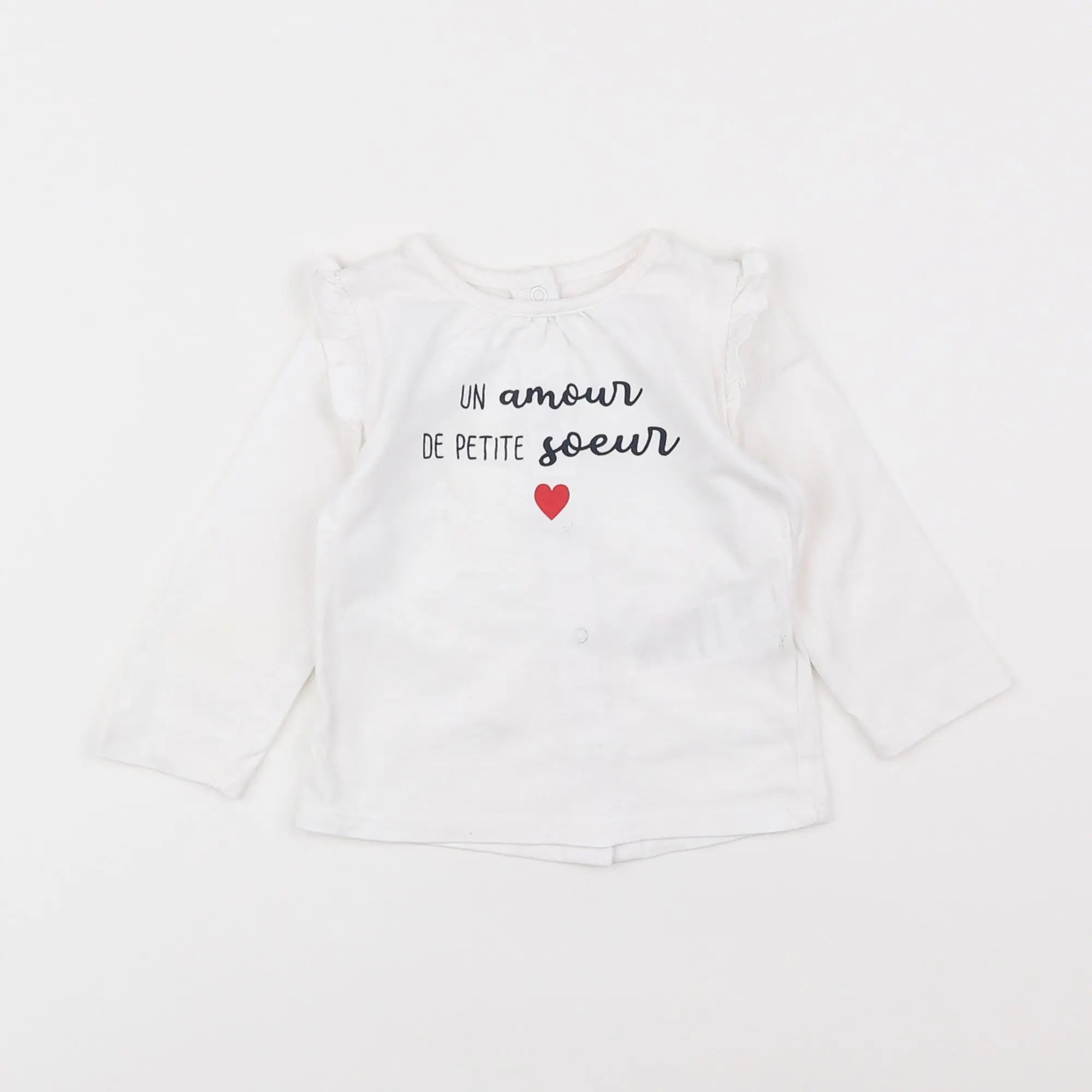 Vertbaudet - tee-shirt blanc - 6 mois