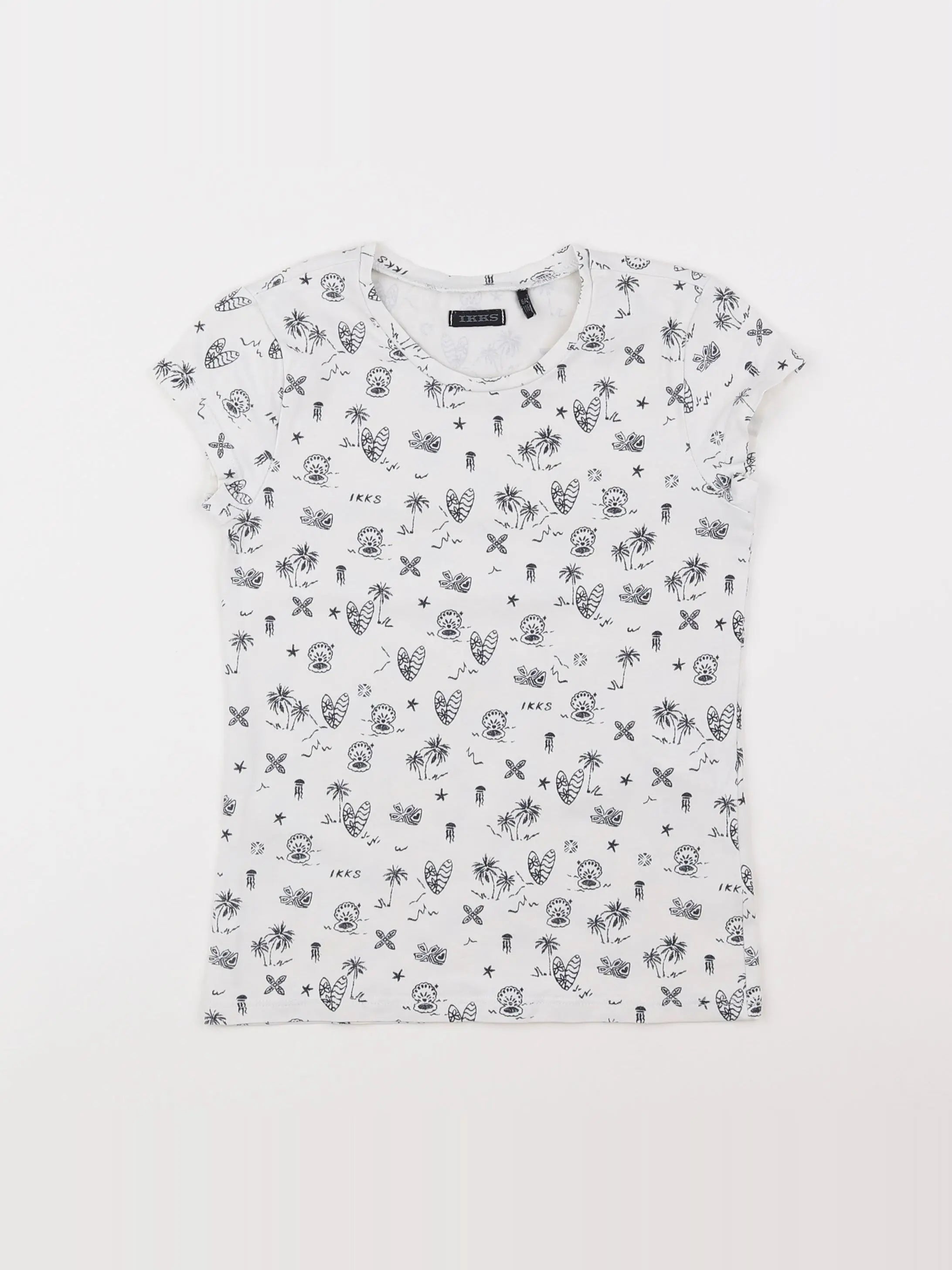 IKKS - tee-shirt blanc, gris - 6 ans