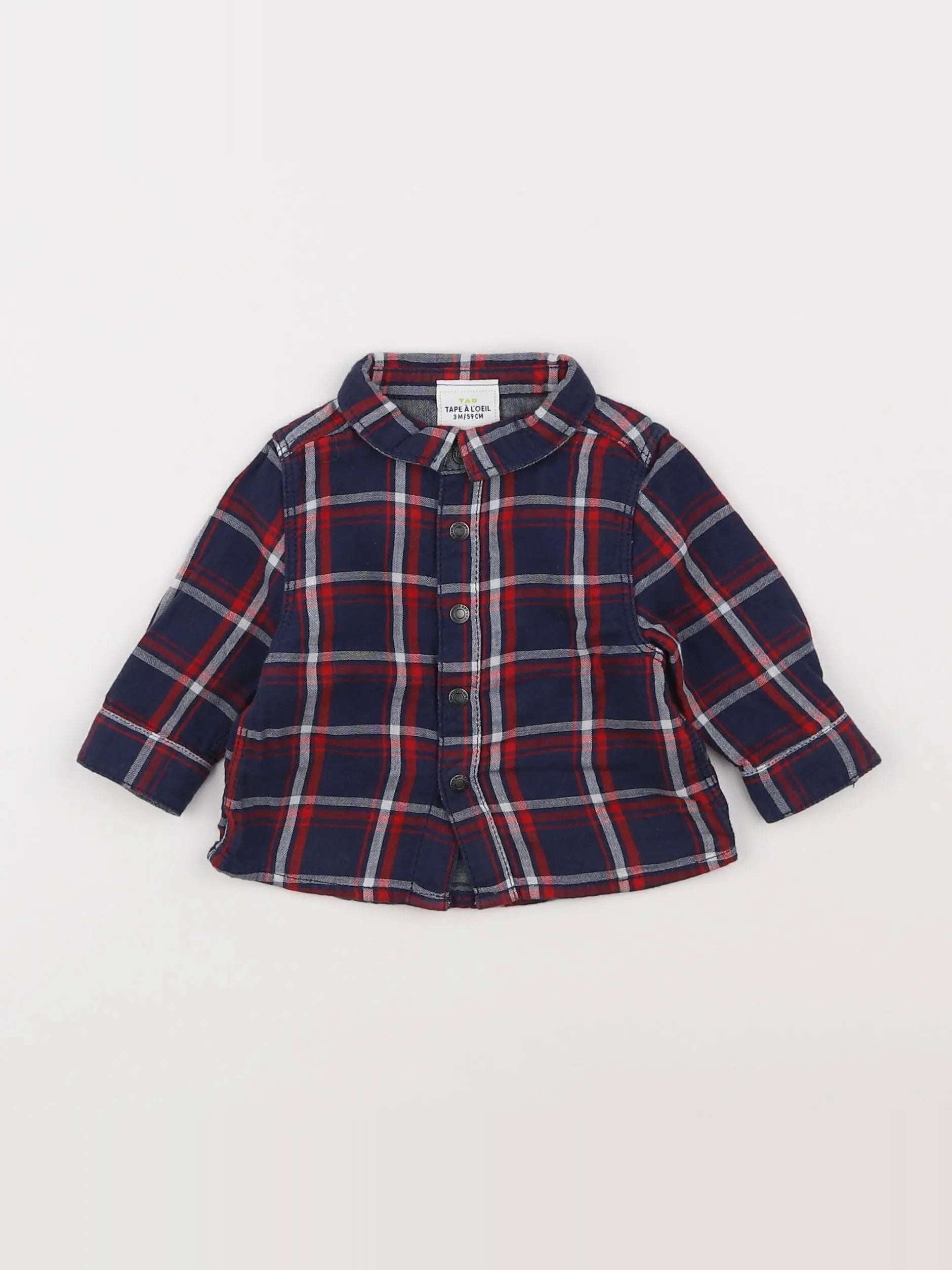 Tape à l'oeil - chemise bleu, rouge - 3 mois