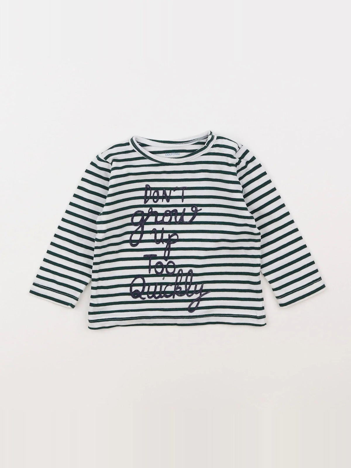 Boutchou - tee-shirt blanc, vert - 6 mois