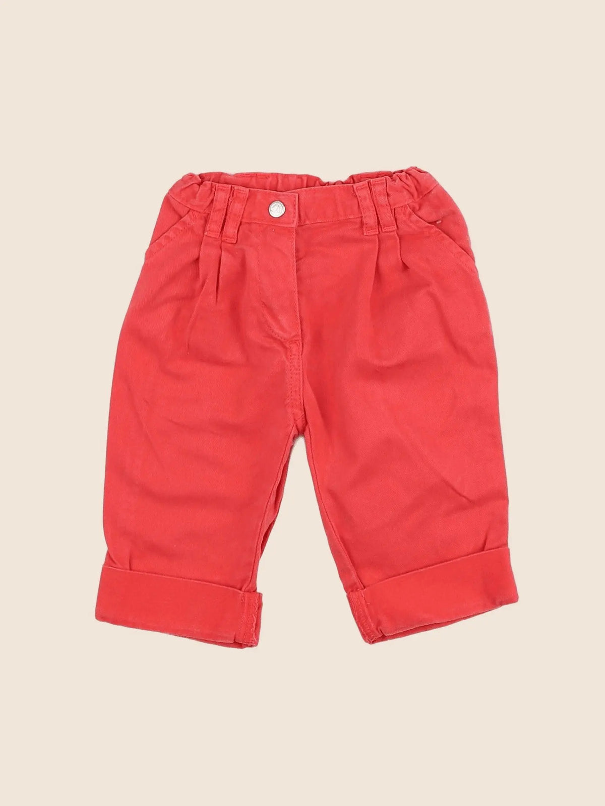 Petit Bateau - short rouge - 6 mois