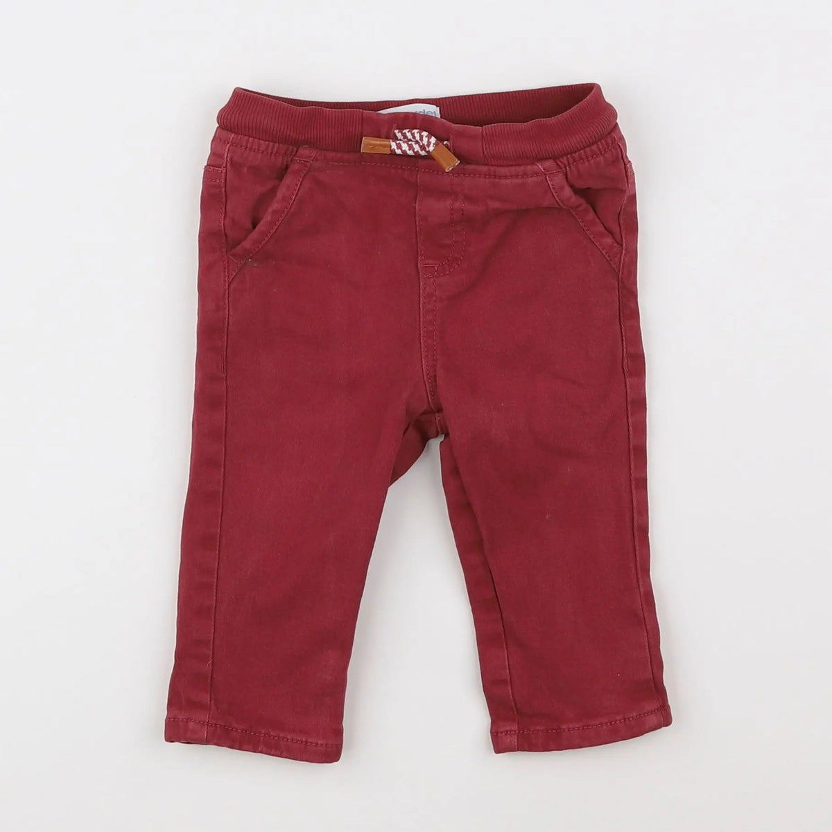 Vertbaudet - pantalon rouge - 9 mois