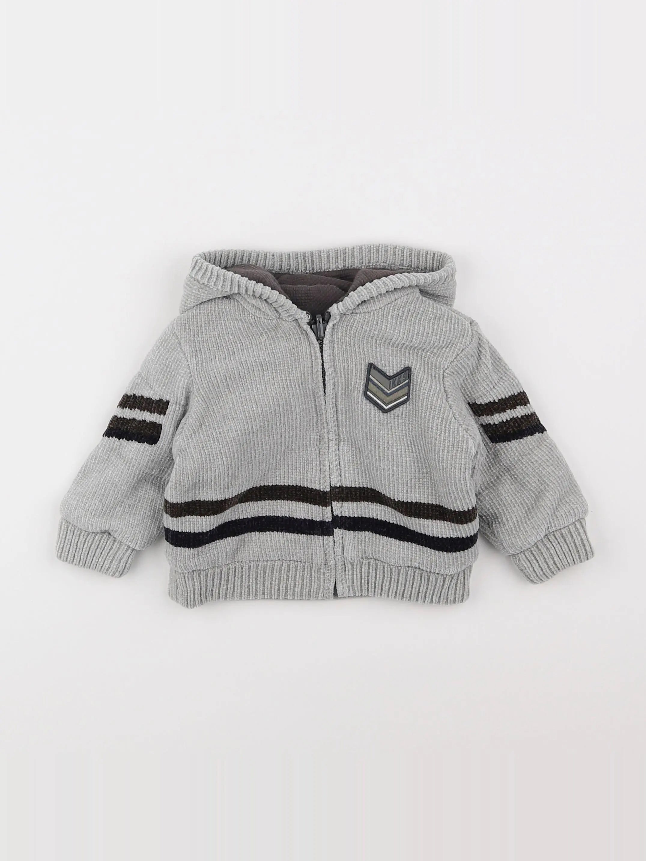 IKKS - sweat réversible gris - 6 mois
