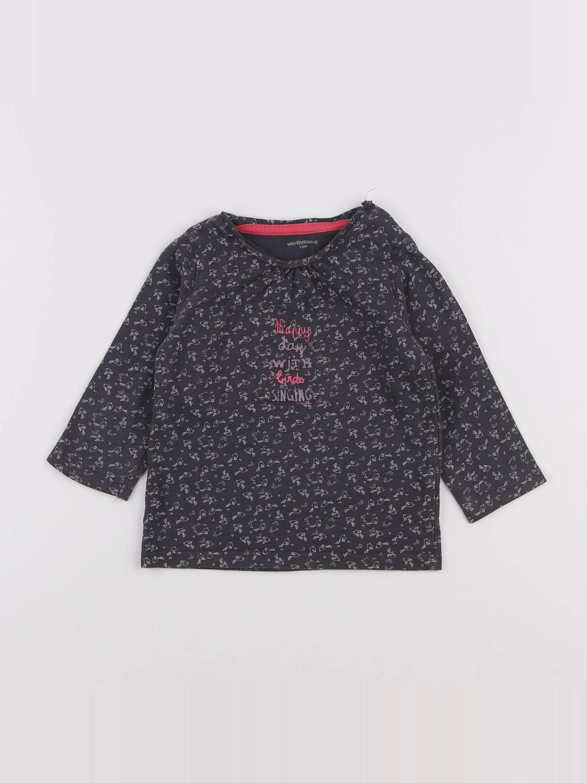 Vertbaudet - tee-shirt bleu - 12 mois