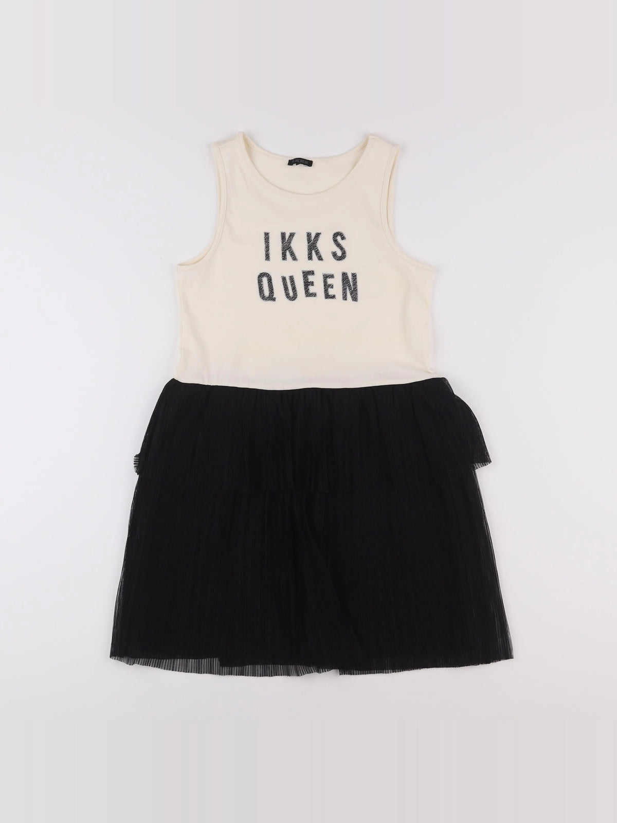 IKKS - robe beige, noir - 8 ans