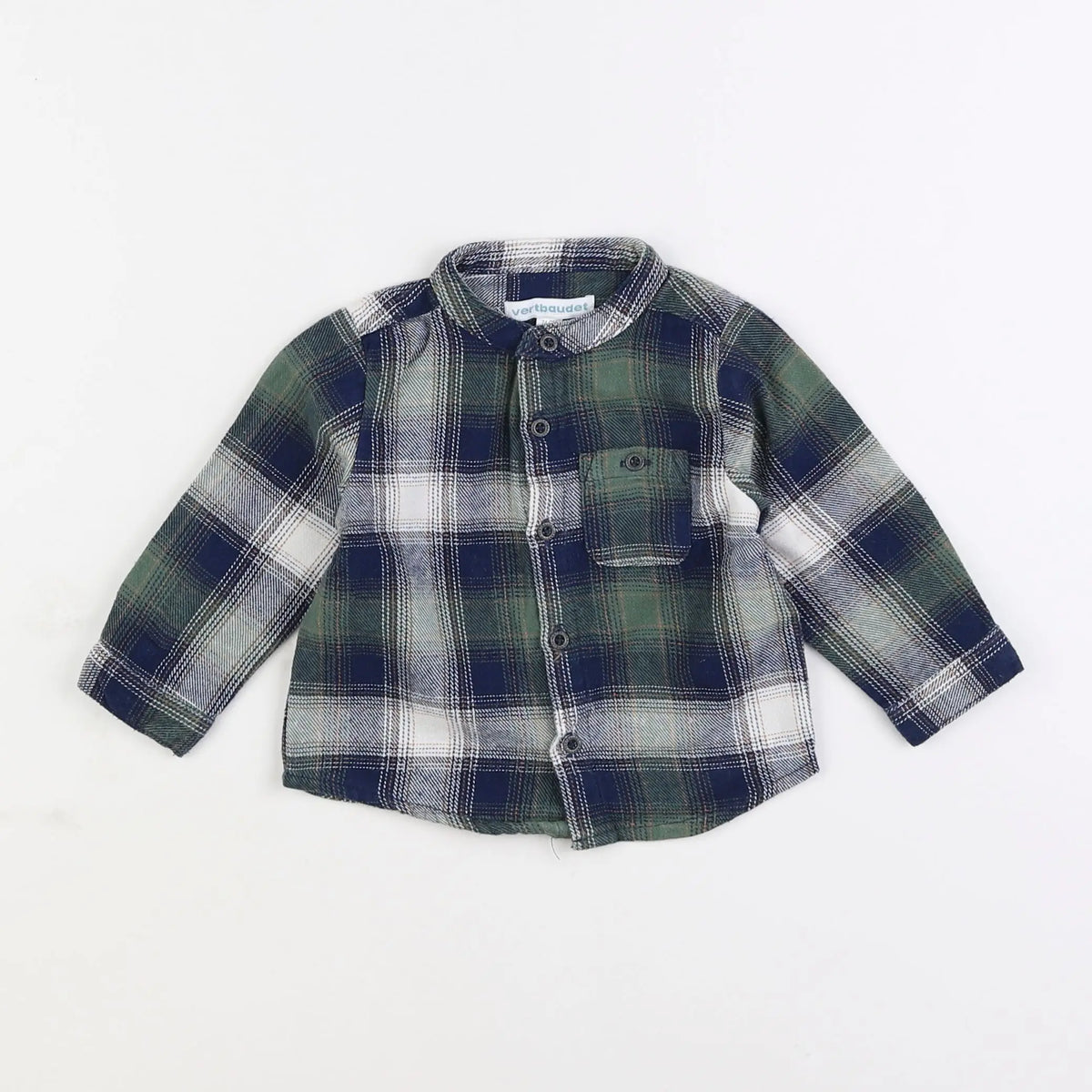 Vertbaudet - chemise bleu, vert - 12 mois