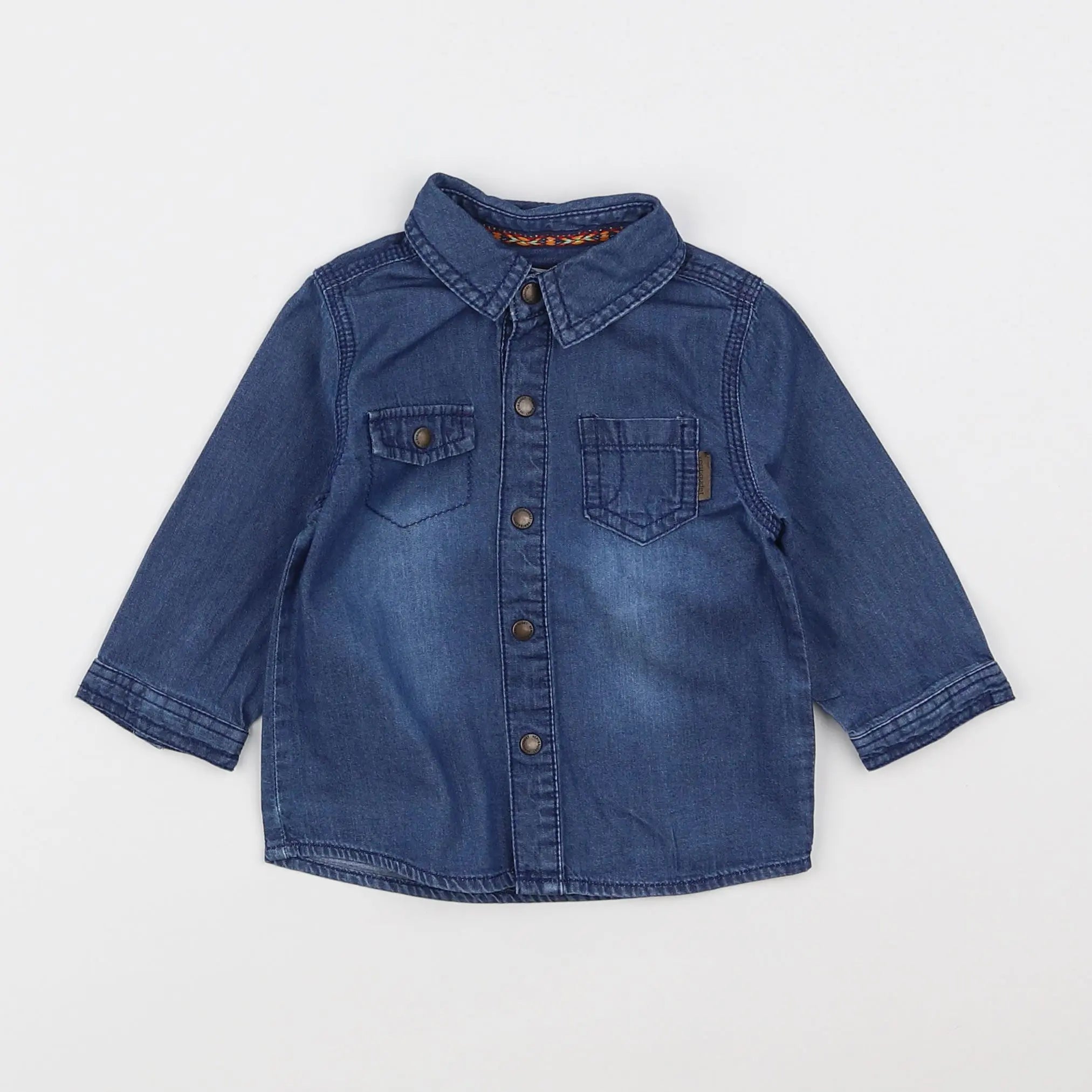 Vertbaudet - chemise bleu - 6 mois
