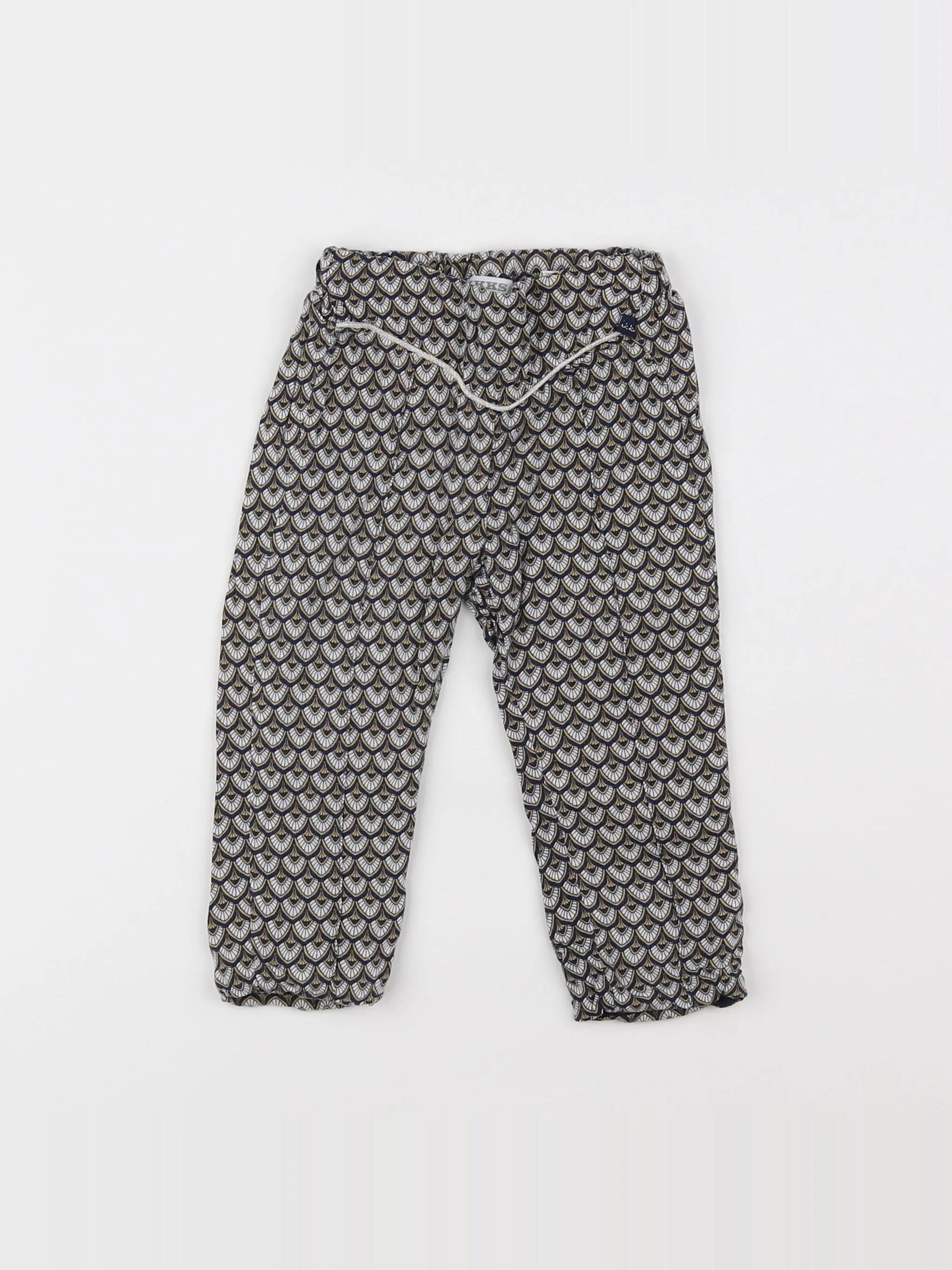 IKKS - pantalon marron, blanc - 12 mois