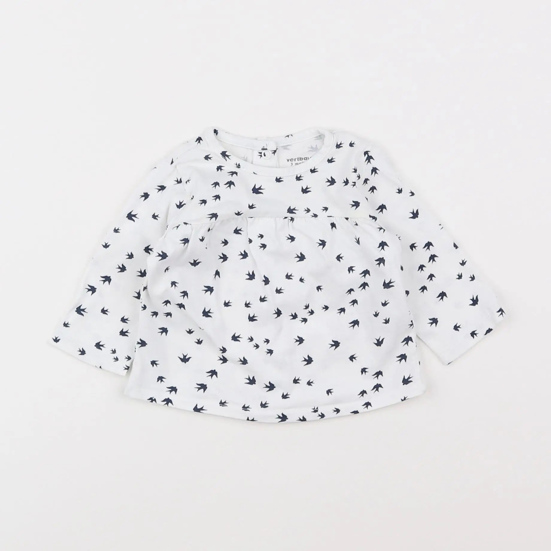 Vertbaudet - tee-shirt blanc - 3 mois