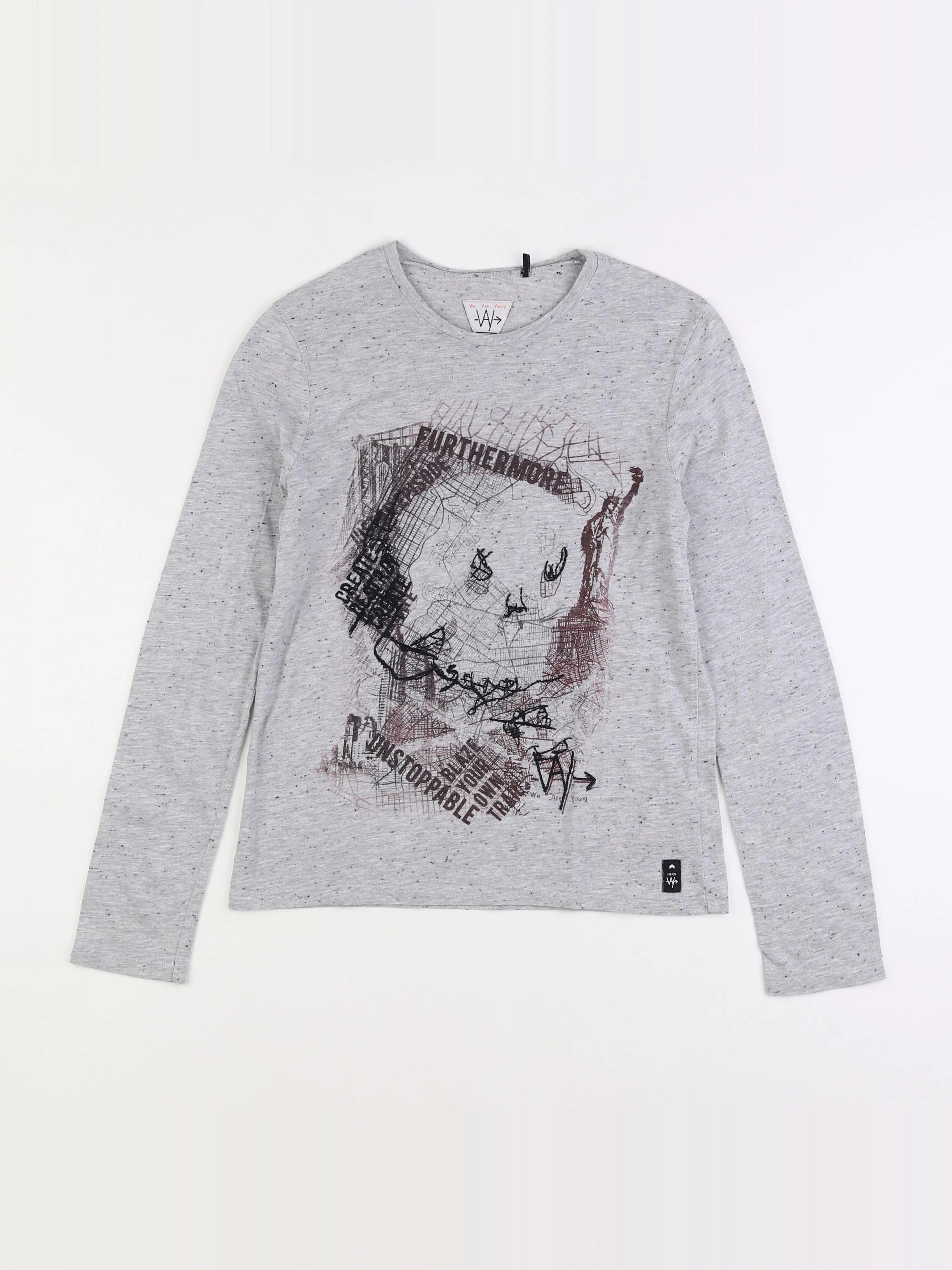 IKKS - tee-shirt gris - 12 ans