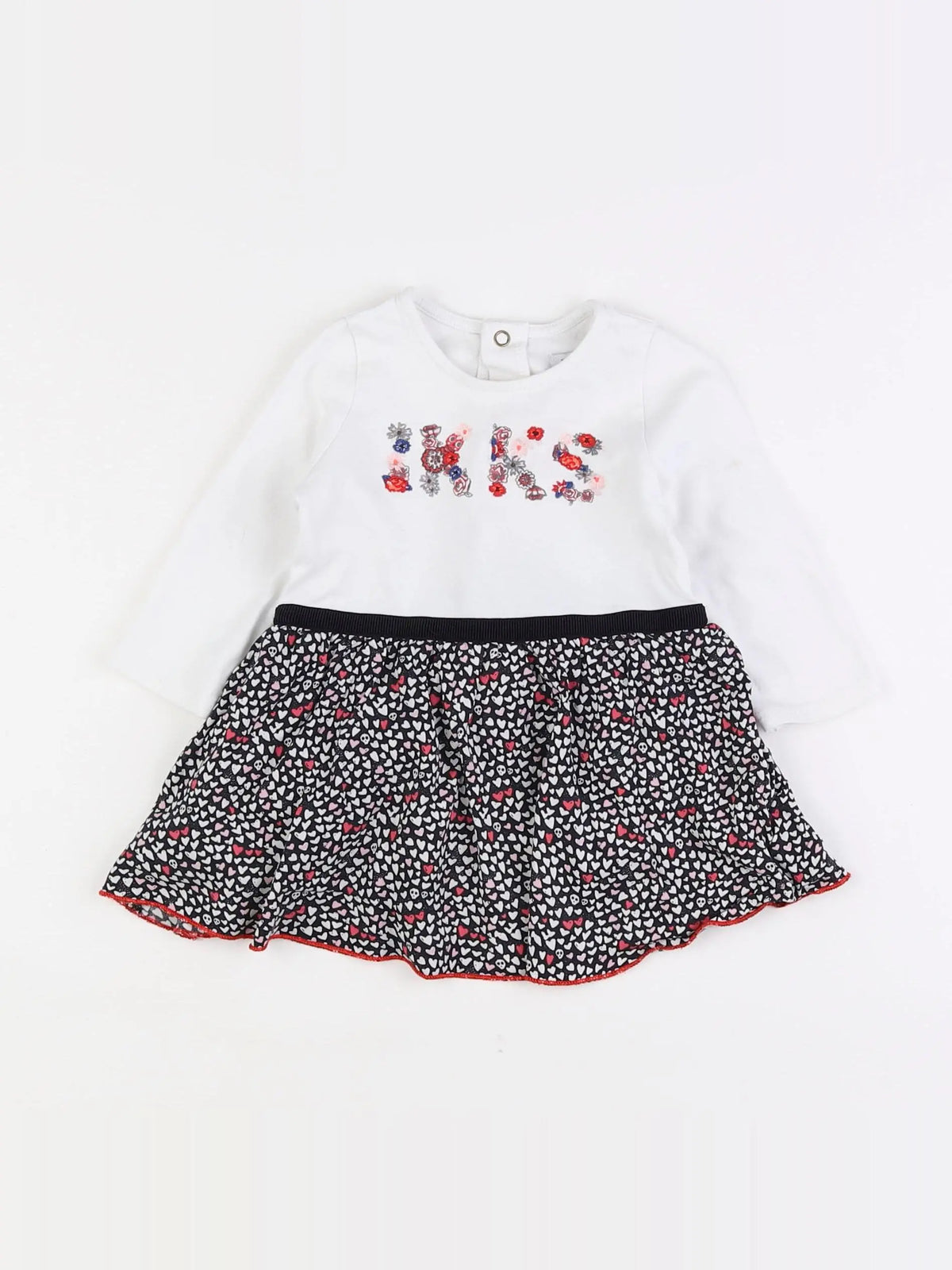 IKKS - robe blanc, bleu - 6 mois