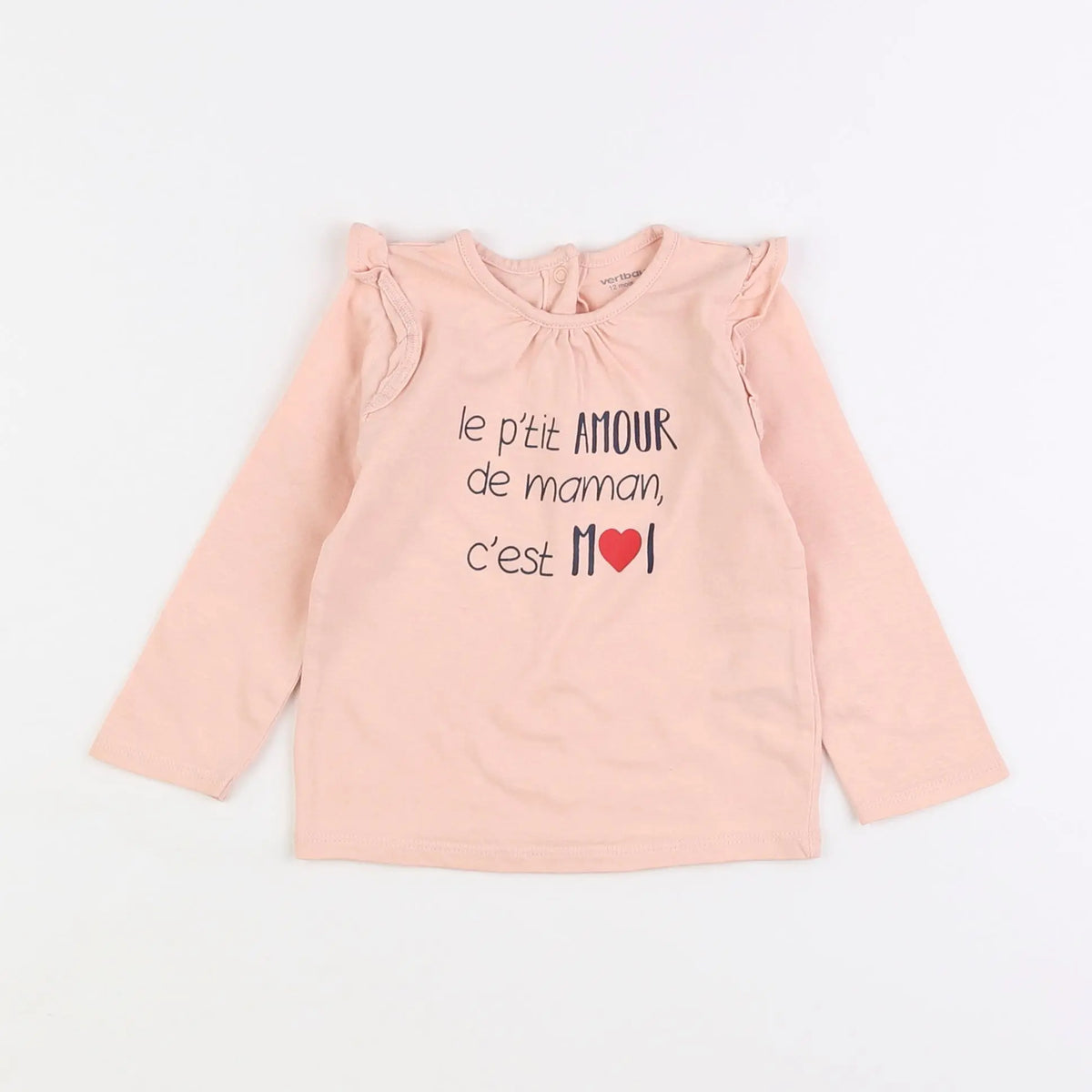 Vertbaudet - tee-shirt rose - 12 mois