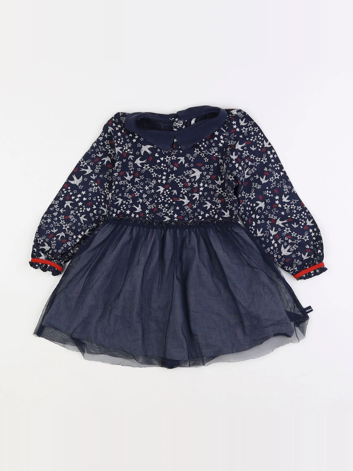 IKKS - robe bleu, rouge - 6 mois