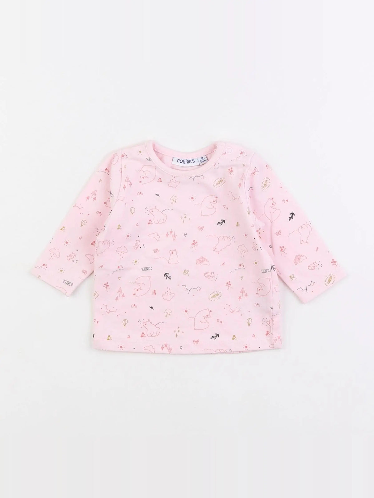 Noukie's - tee-shirt rose - 1 mois