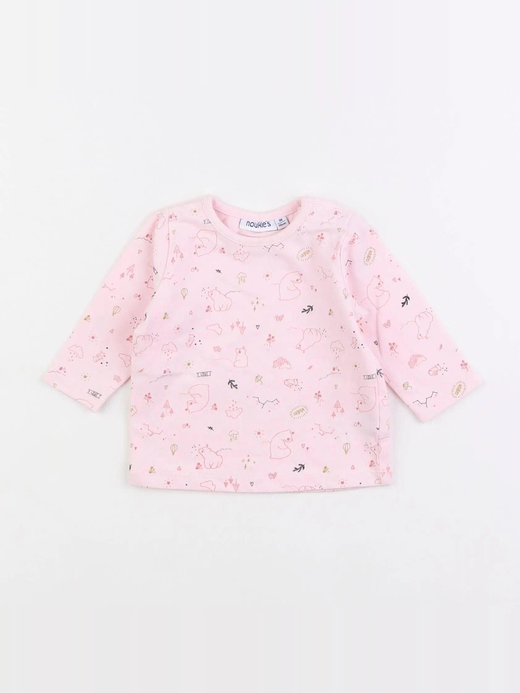 Noukie's - tee-shirt rose - 1 mois
